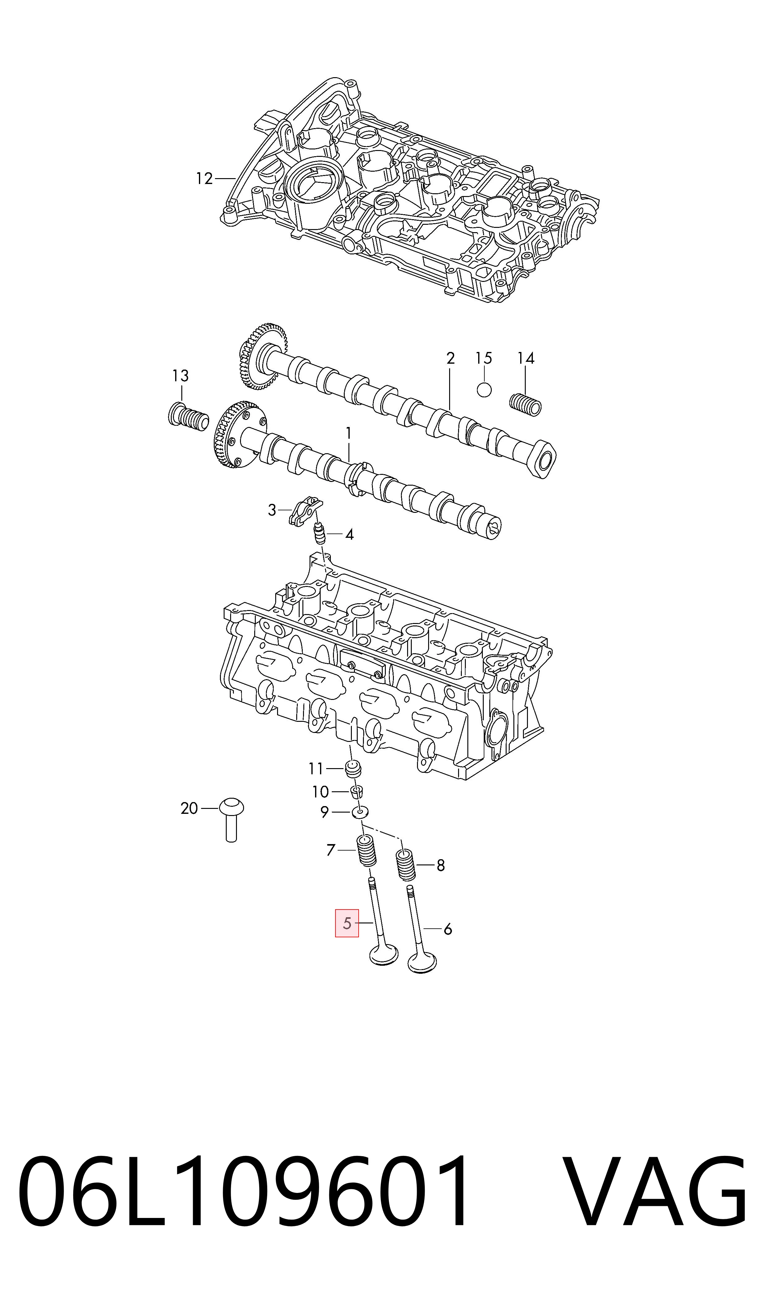 06L109601 VAG Клапан впускний