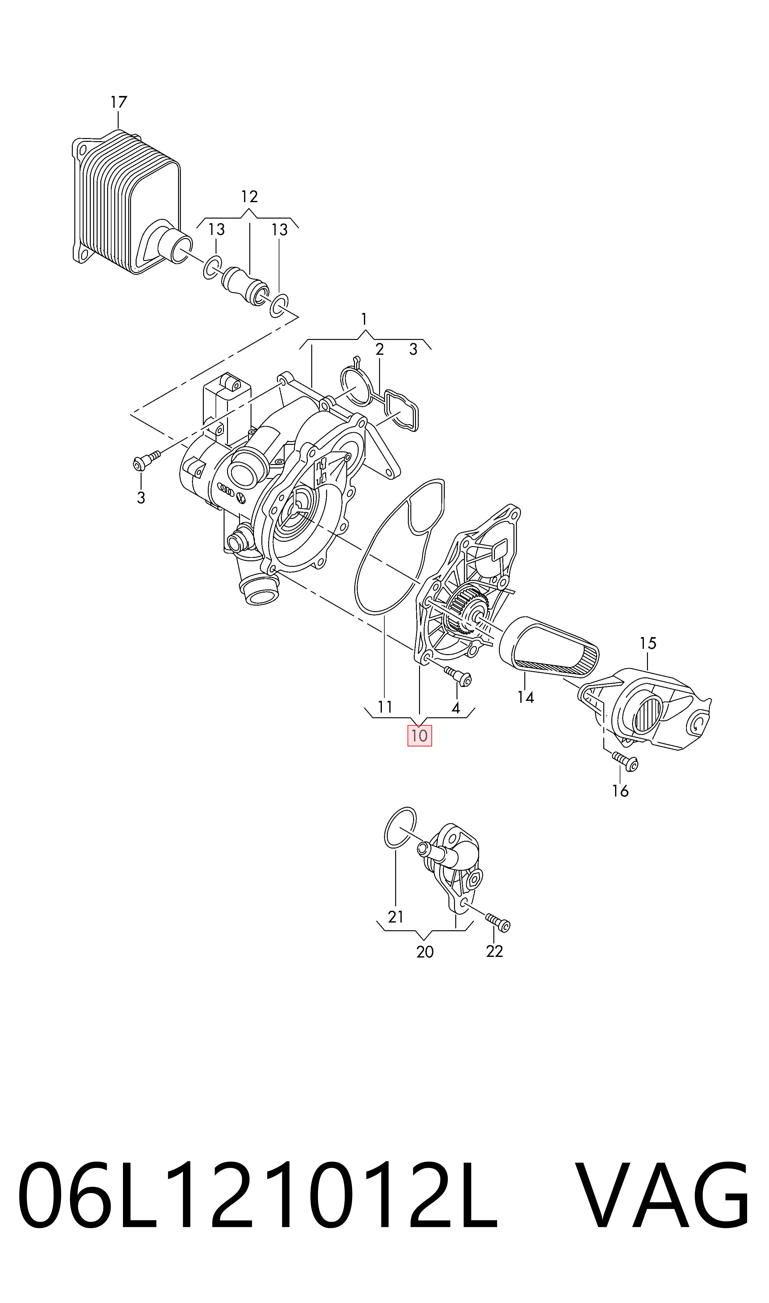 06L121012L VAG Насос охолодження