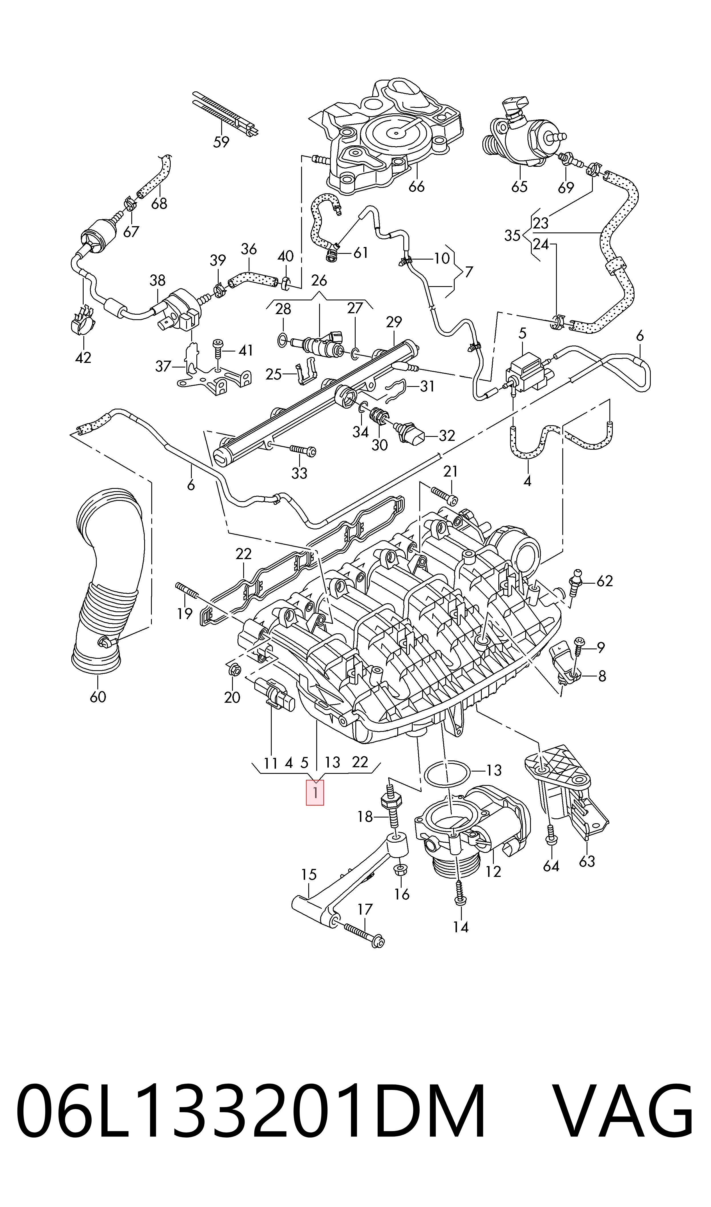 06L133201DM VAG Колектор впускний