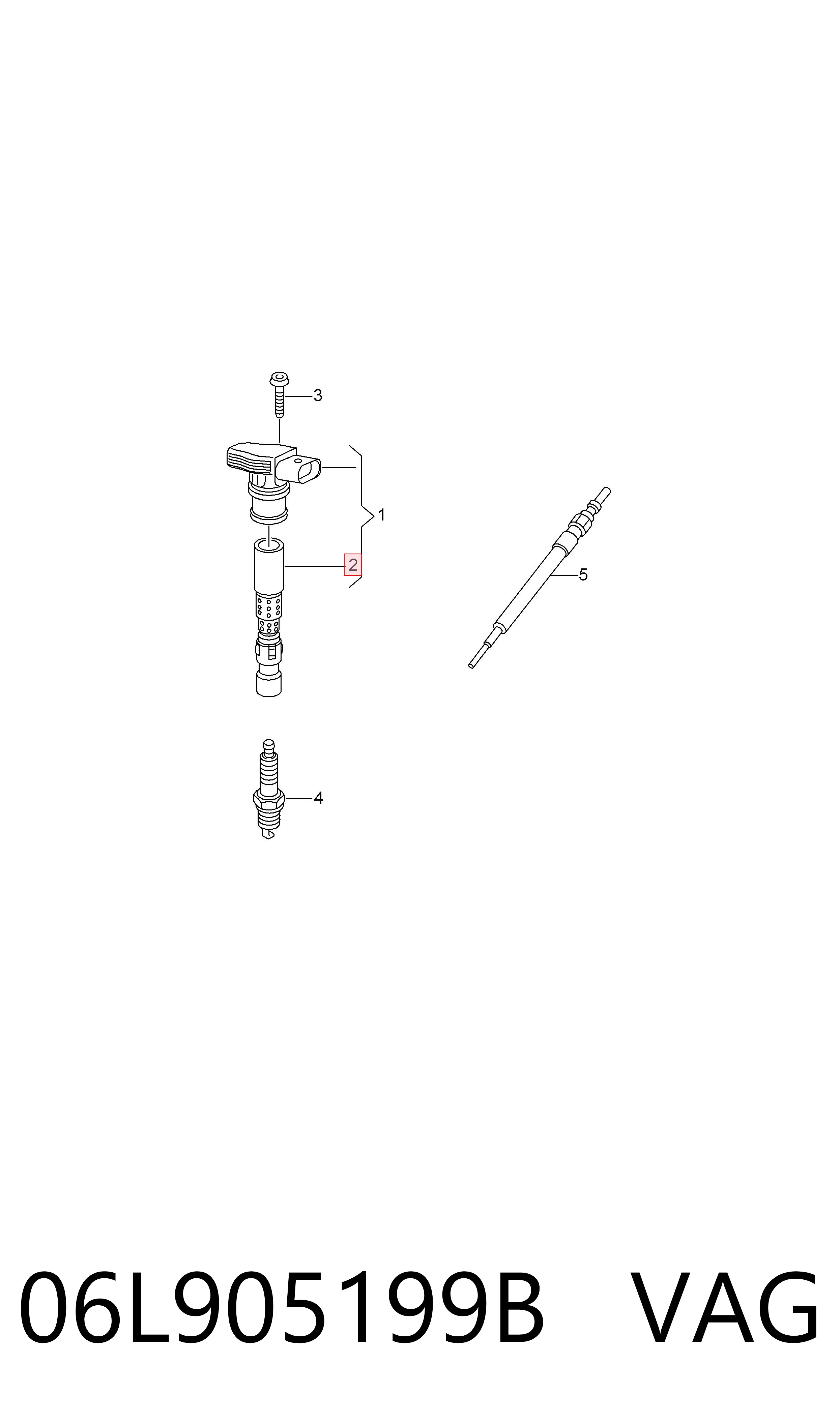 Накінечник свічки запалювання VAG 06L905199B ціна, від 32.15 USD