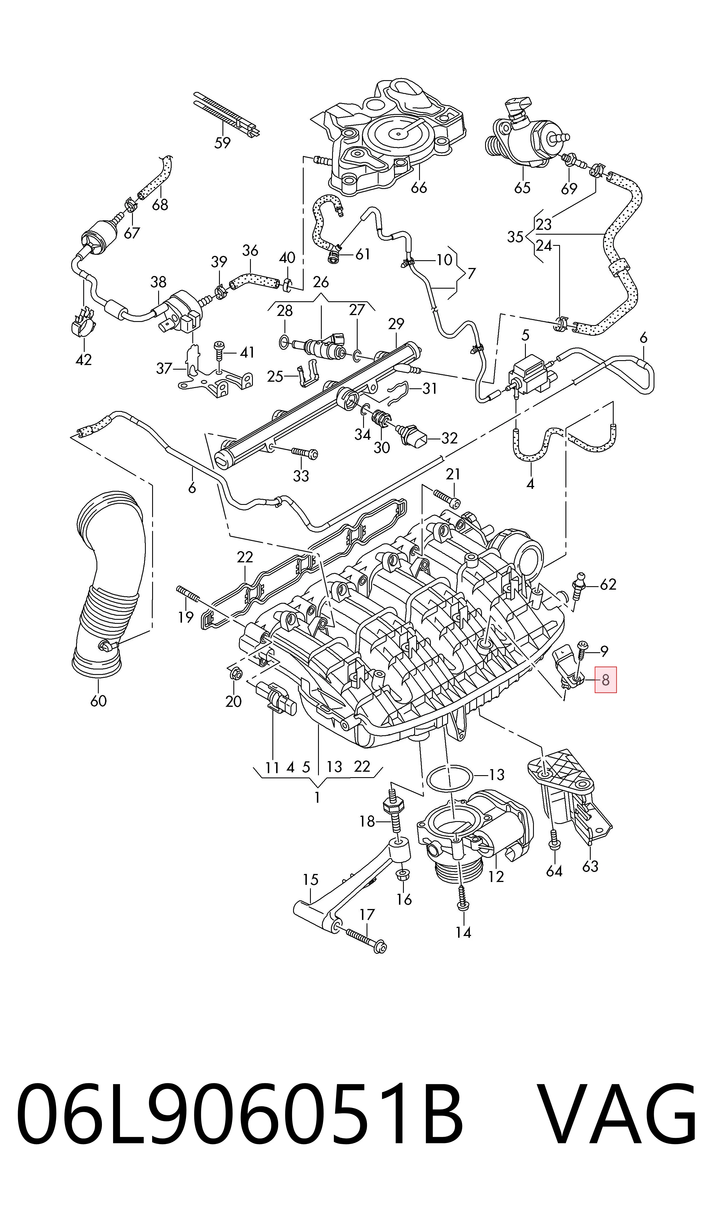 06L906051B VAG Датчик наддува