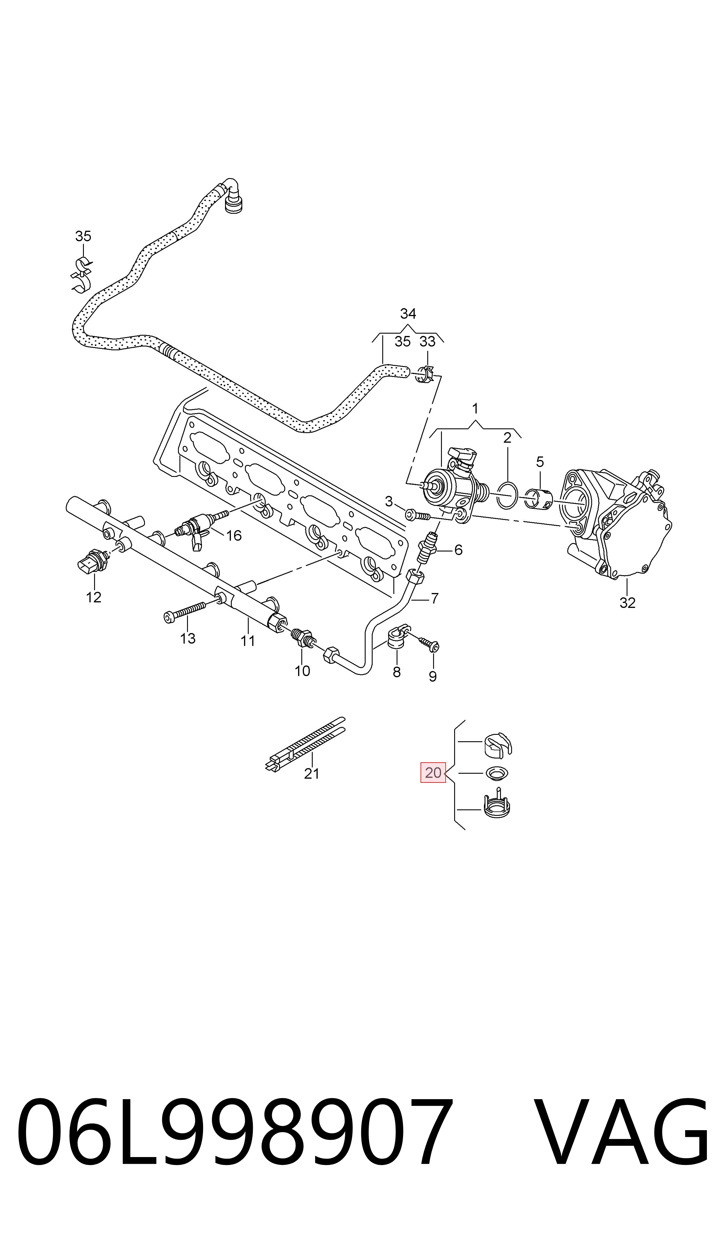 Ремкомплект форсунки на Volkswagen Golf VIII CD1, DA1