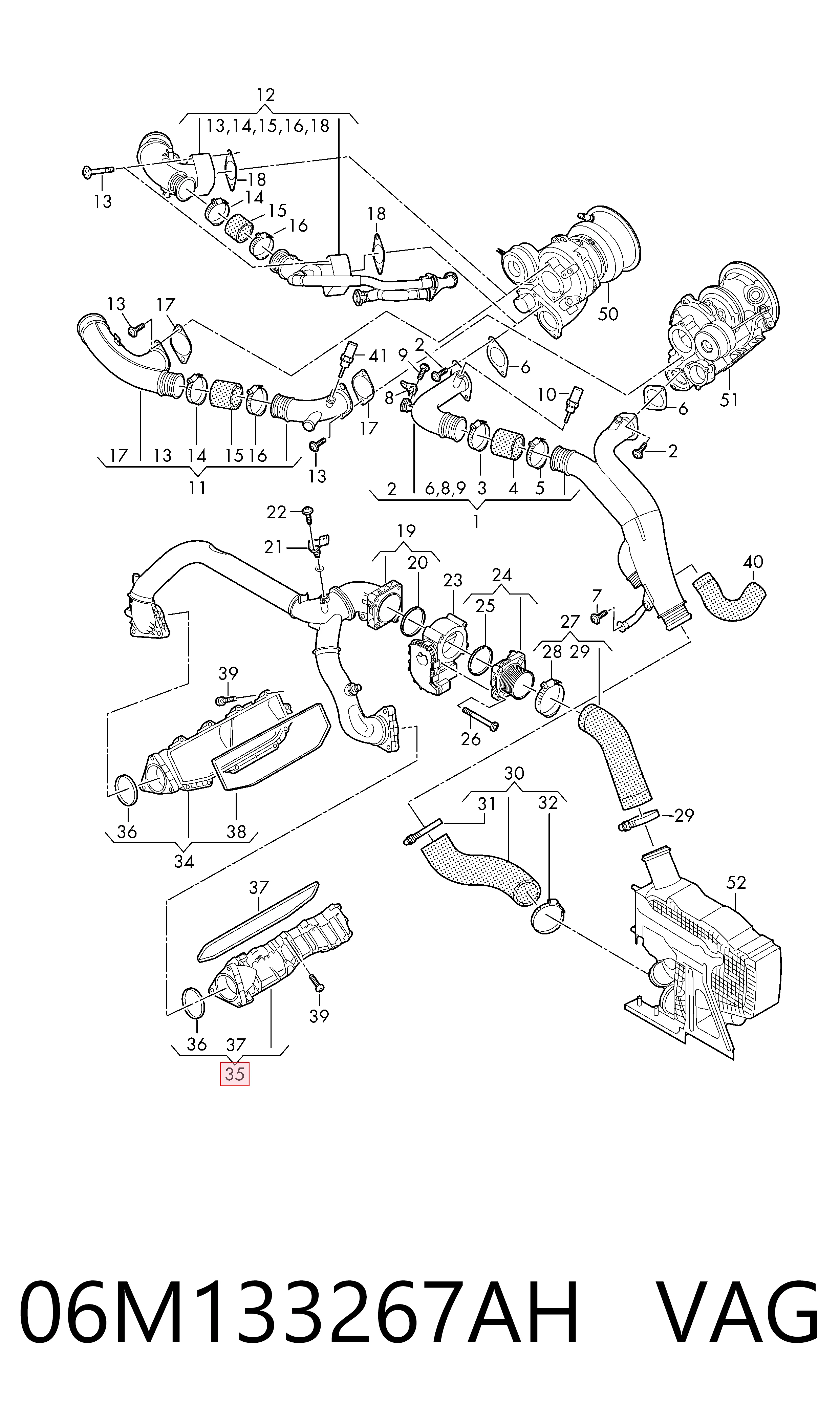 Колектор впускний VAG 06M133267AH ціна, від 171.19 USD