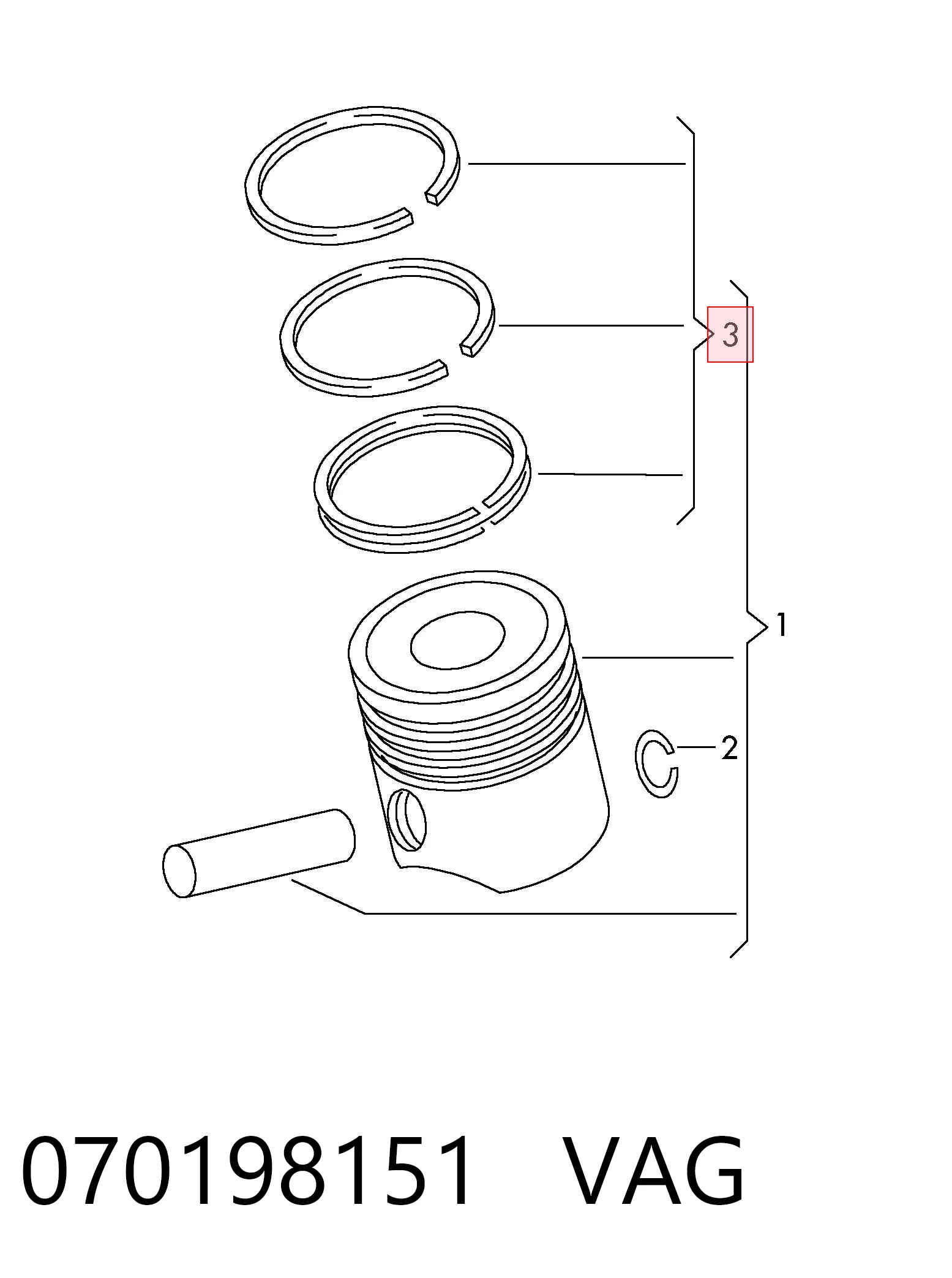 Кільця поршневі на 1 циліндр, STD. Mopart 025641050 ціна, від 13.94 USD