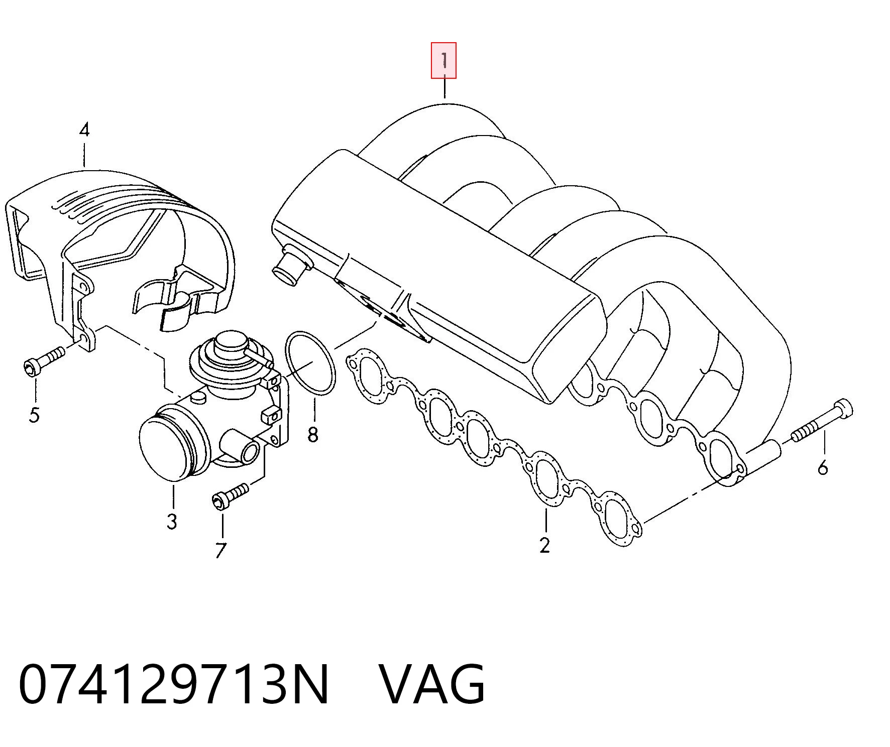 Впускний колектор на Volkswagen LT 28-46 II 2DA, 2DD, 2DH