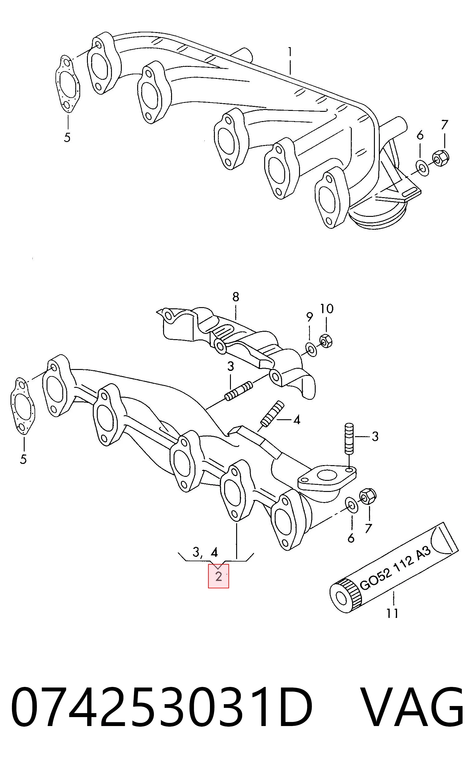  Випускний колектор Volkswagen Transporter 