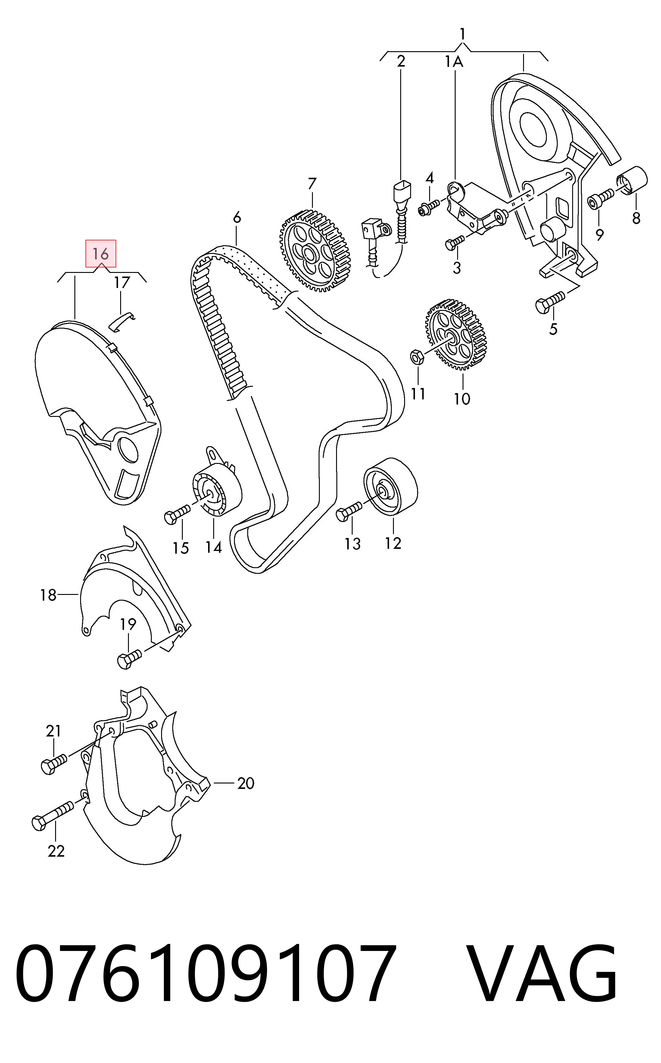  VAG 076109107 ціна, від 12.67 USD