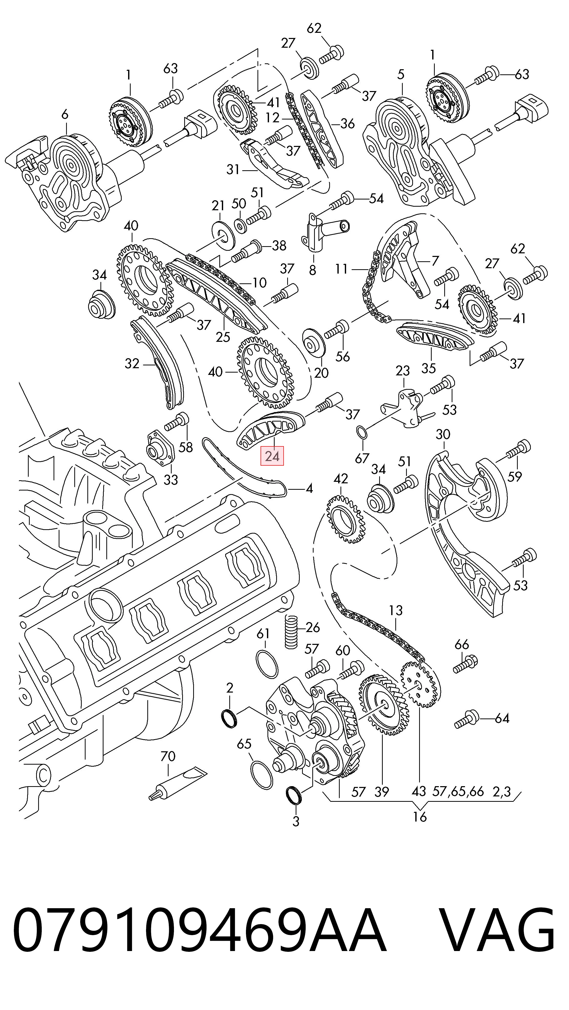 Ланцюг ГРМ, комплект VAG 079109469AA ціна, від 107.17 USD