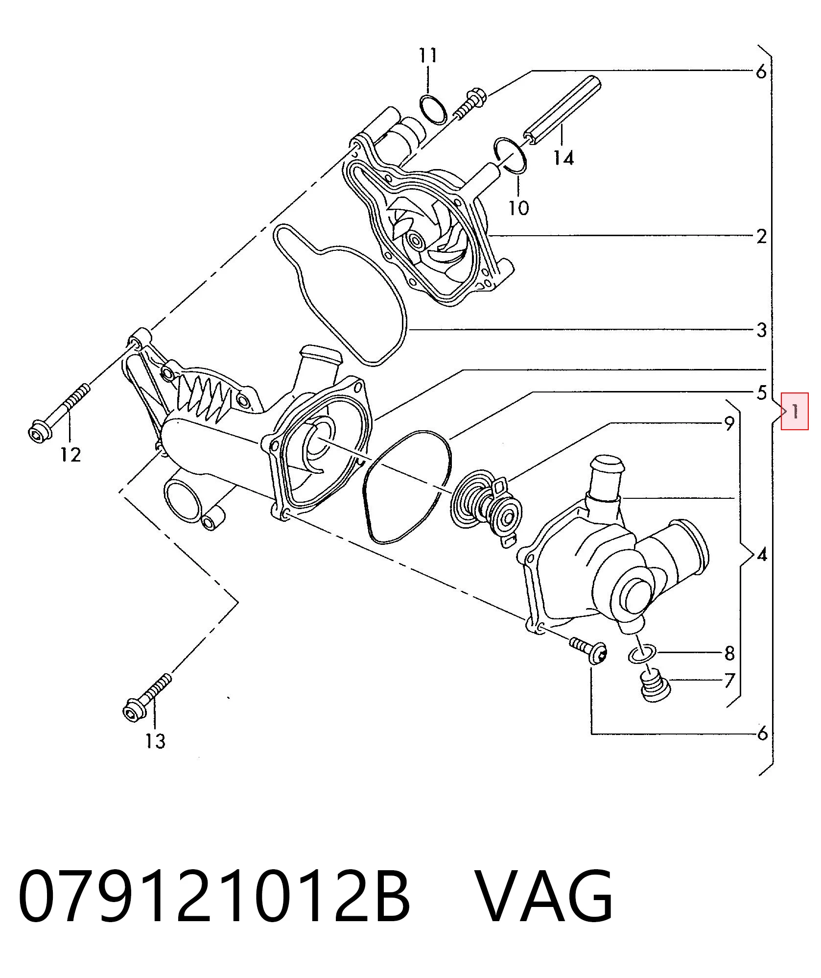 079121012B VAG Насос охолодження