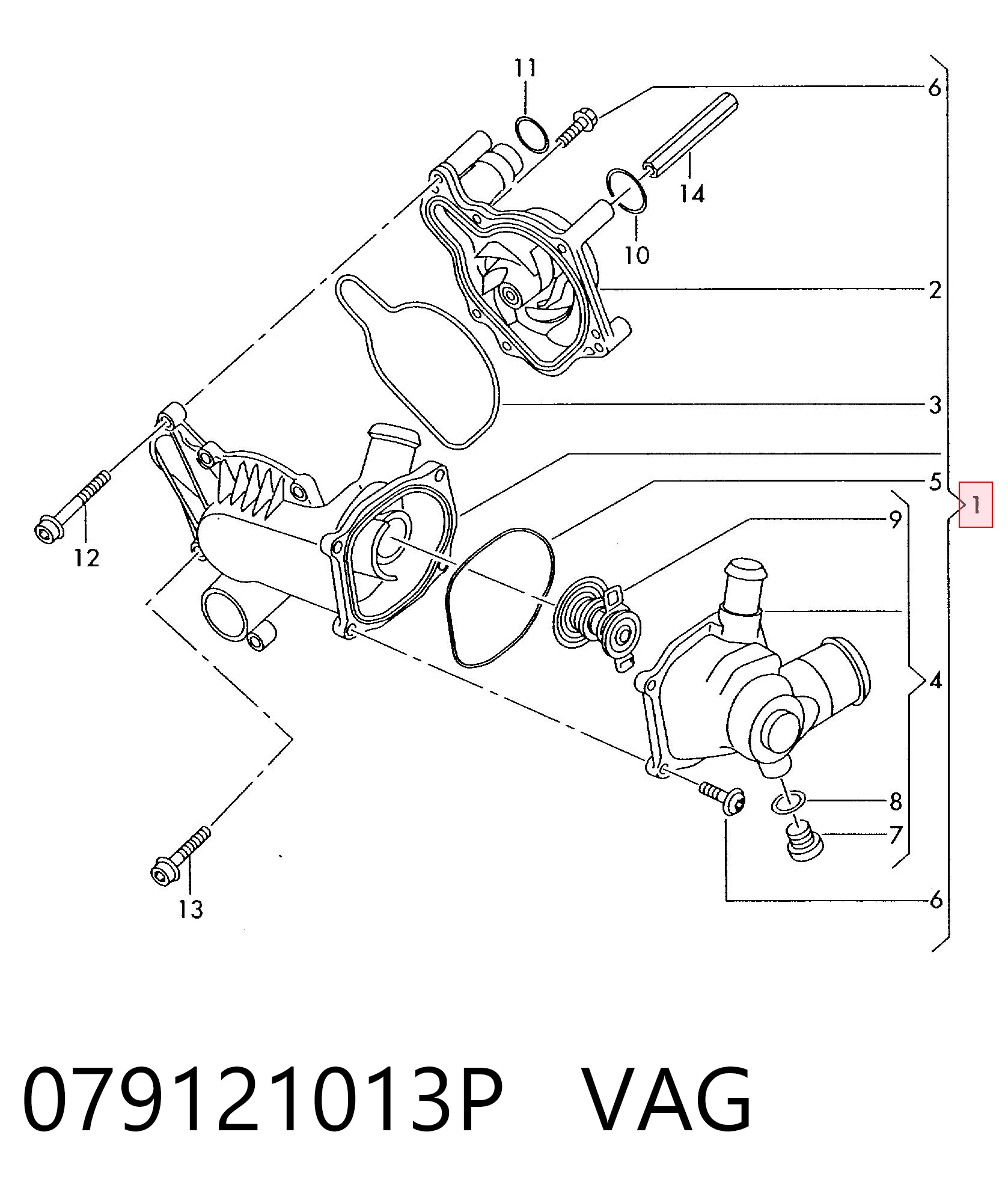 079121013P VAG Насос охолодження