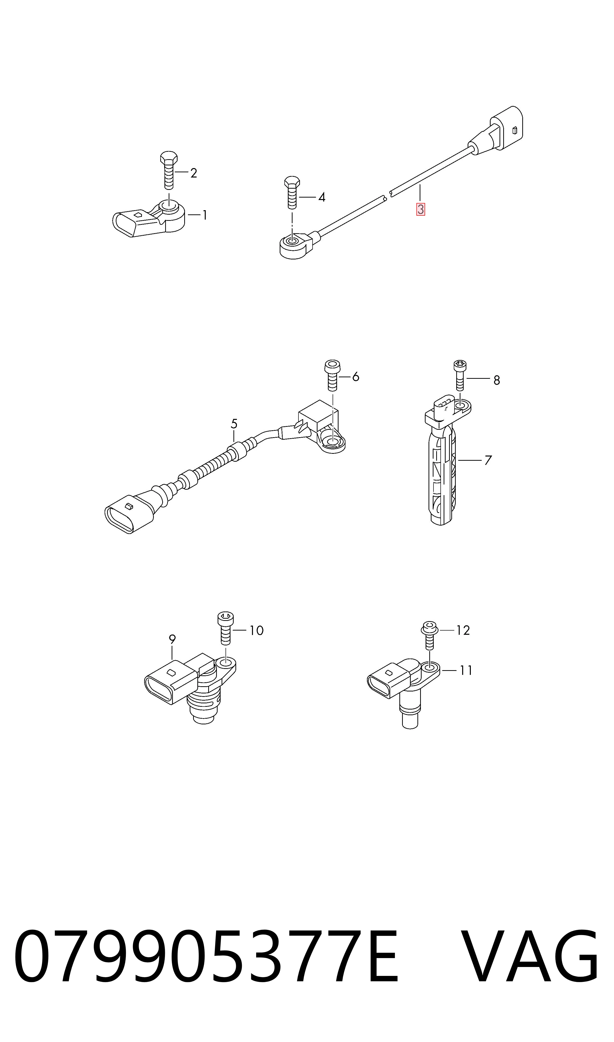 Датчик детонації VAG 079905377E ціна, від 9.68 USD