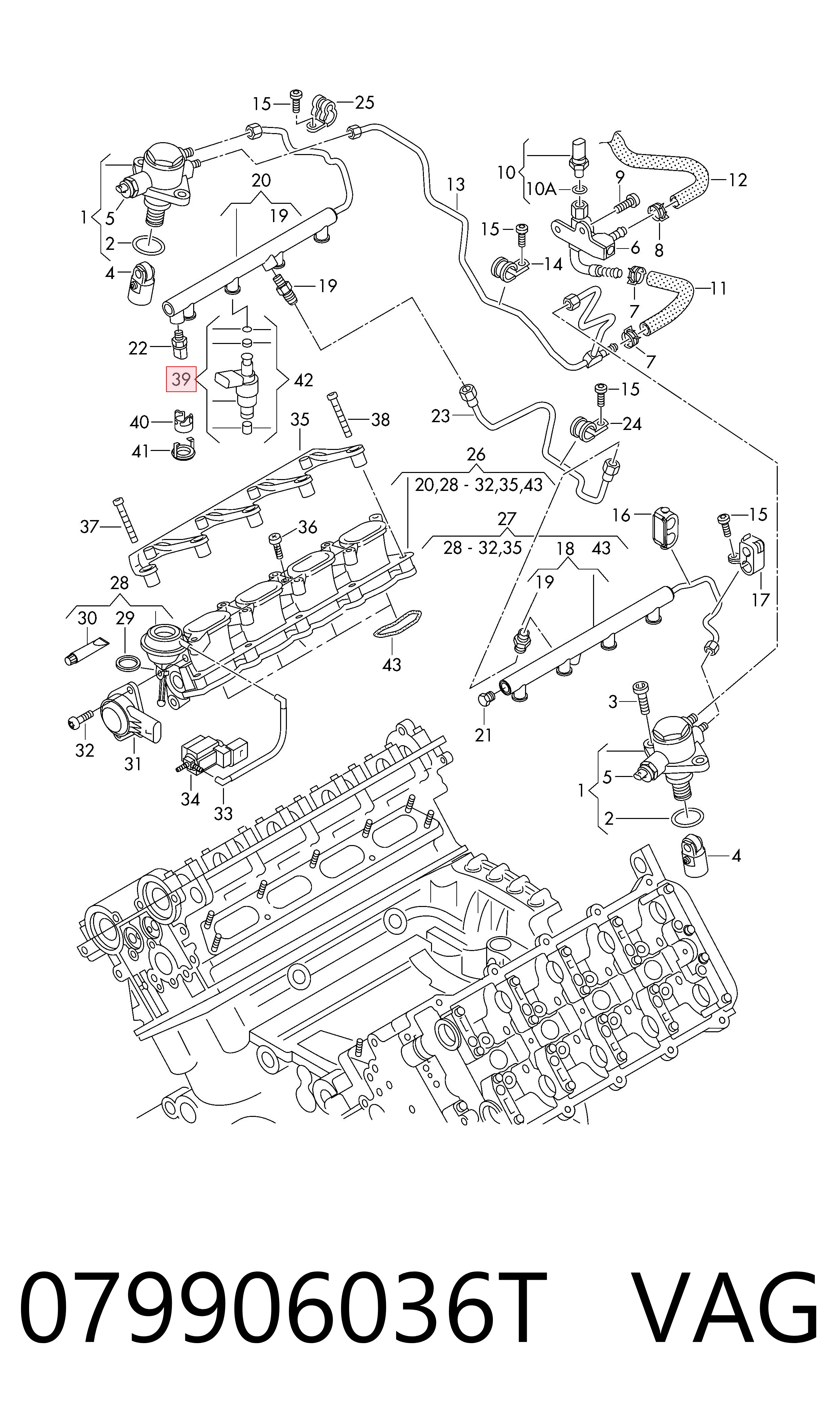 Купити 079906036AD Bentley Форсунка дизельна в зборі, розпилювач + тримач