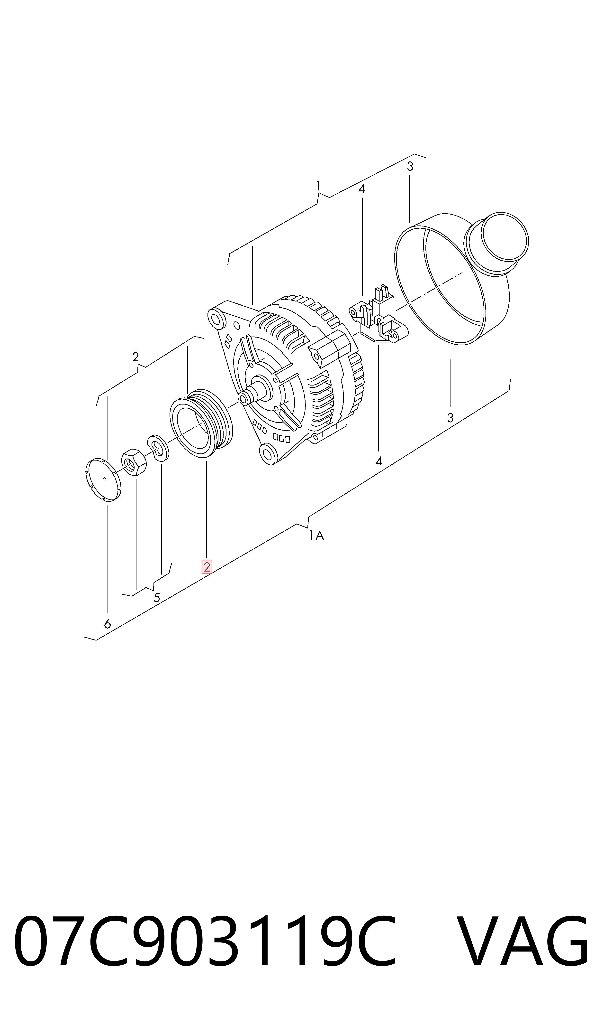 07C903119C VAG Обгонна муфта генератора