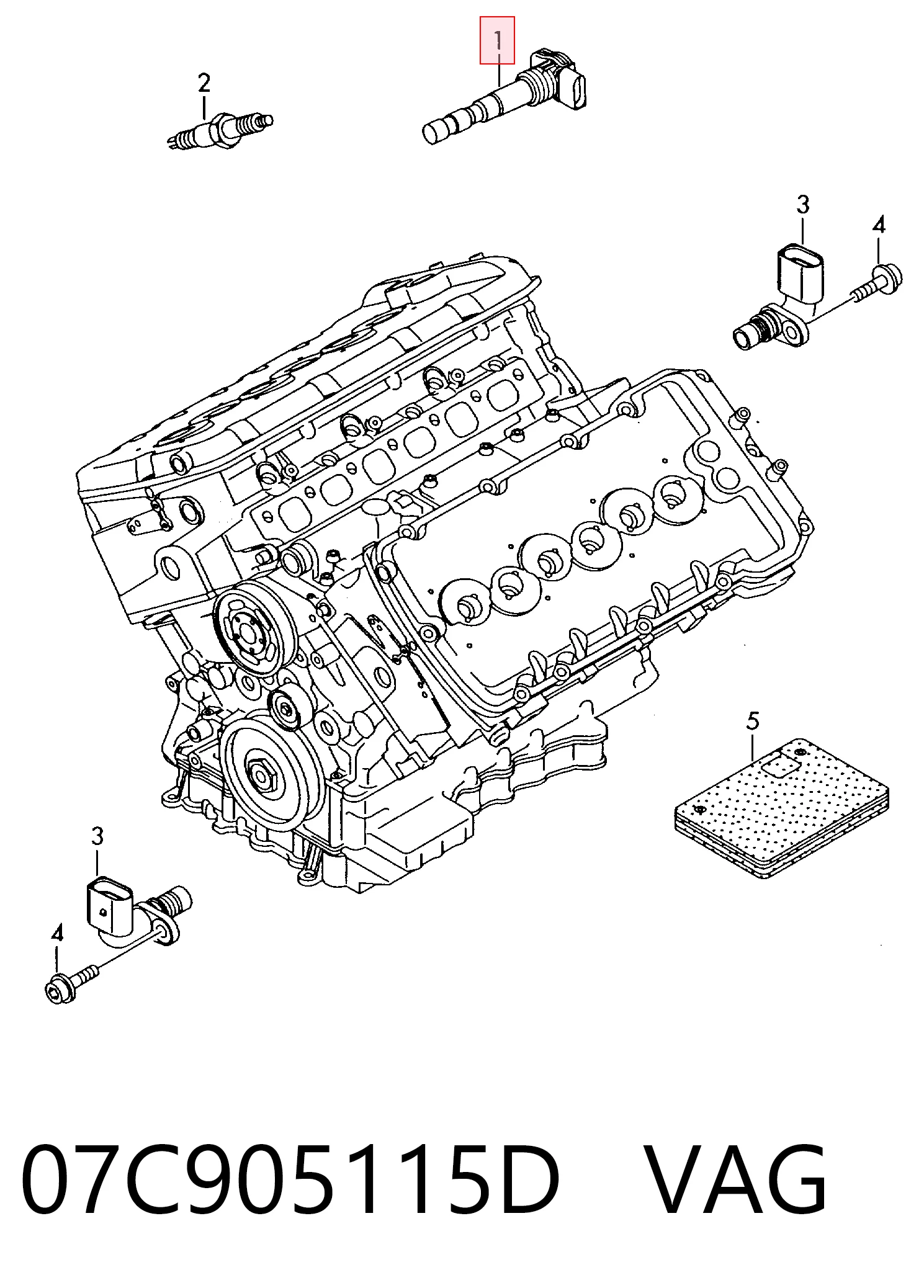 07C905115D VAG Котушка запалювання