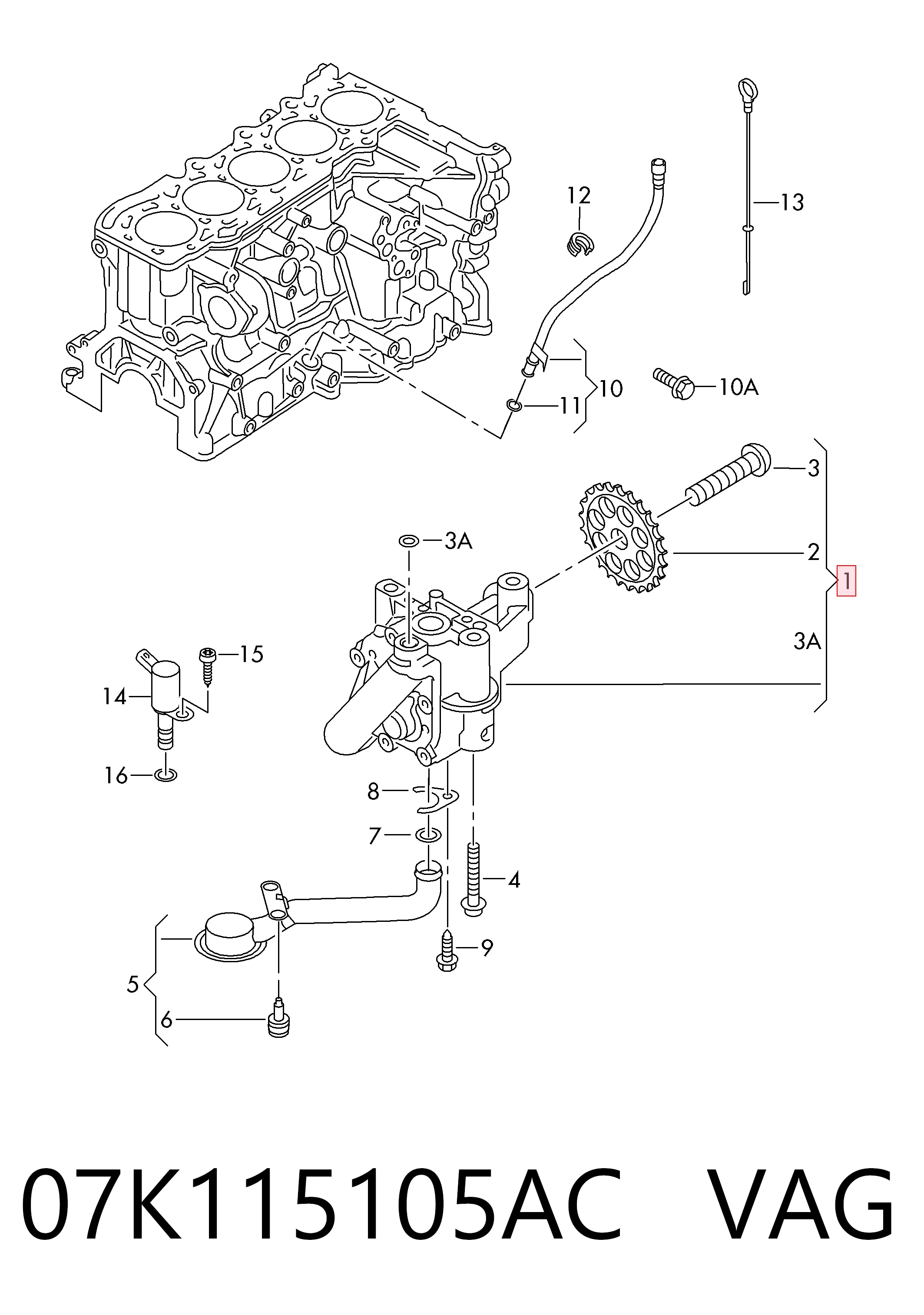 07K115105AC VAG Масляний насос двигуна