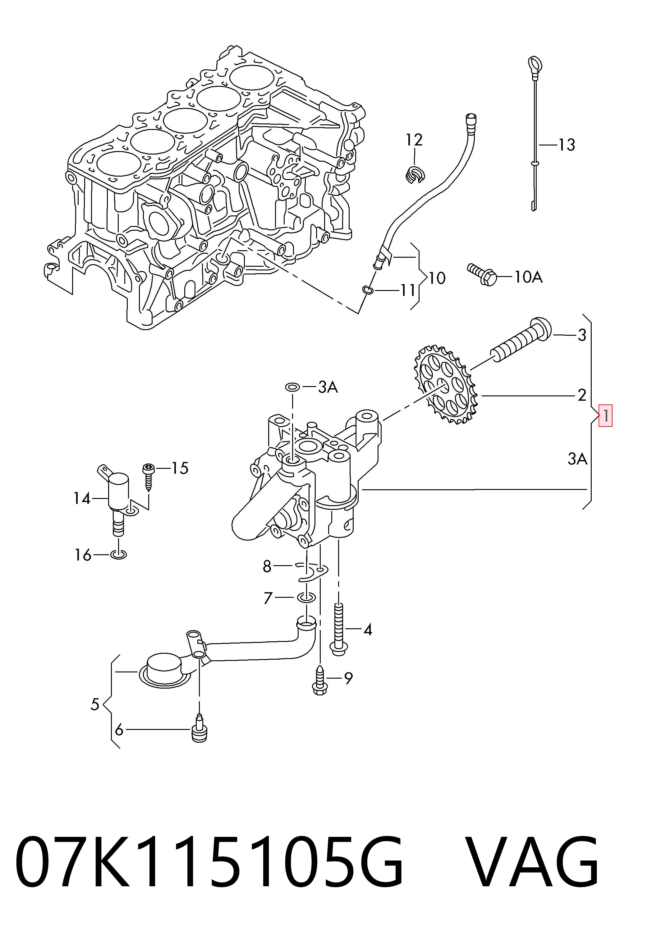 07K115105G VAG Масляний насос двигуна