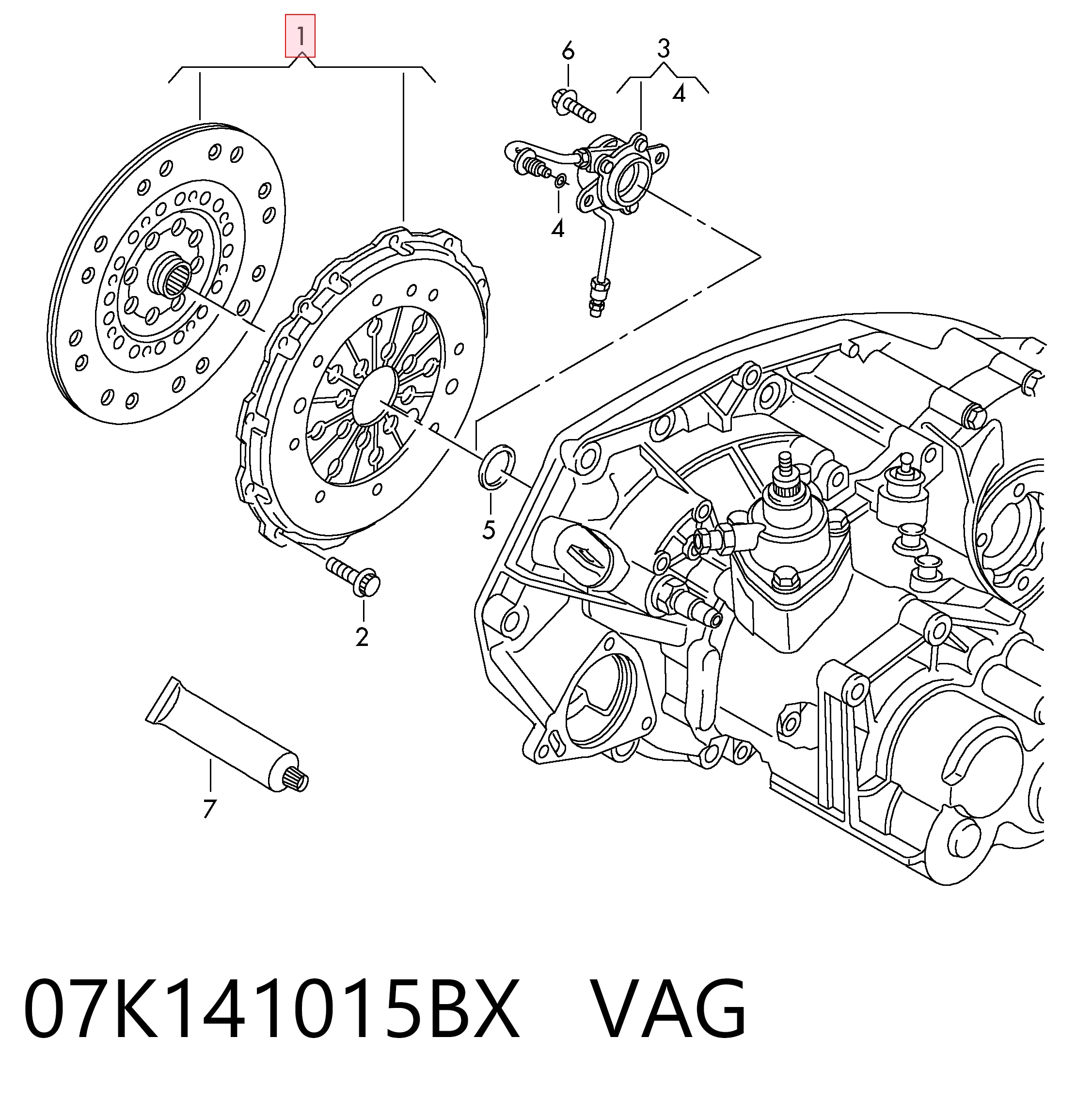 07K141015BX VAG Зчеплення в зборі