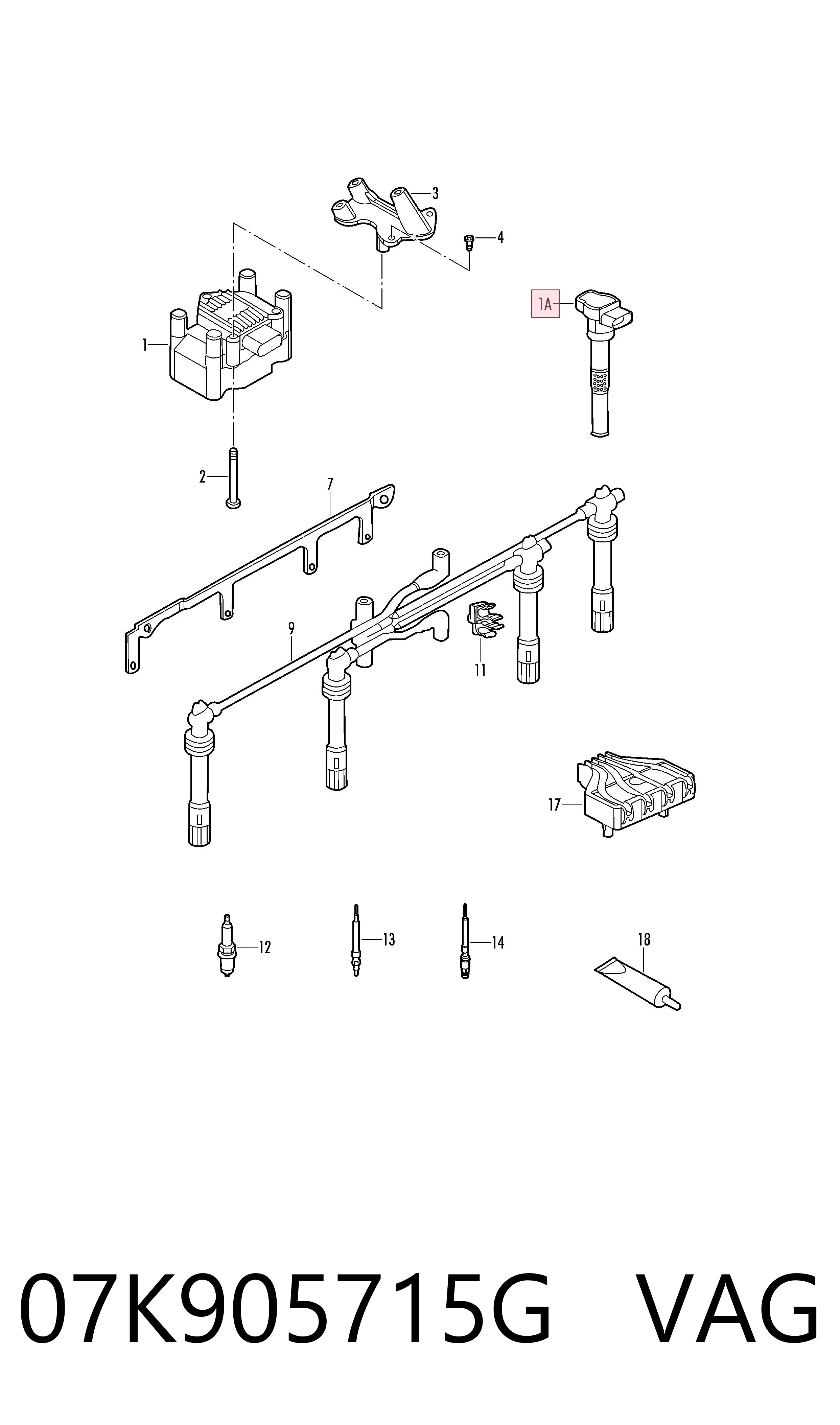 Котушка запалювання VAG 07K905715G ціна, від 30.05 USD