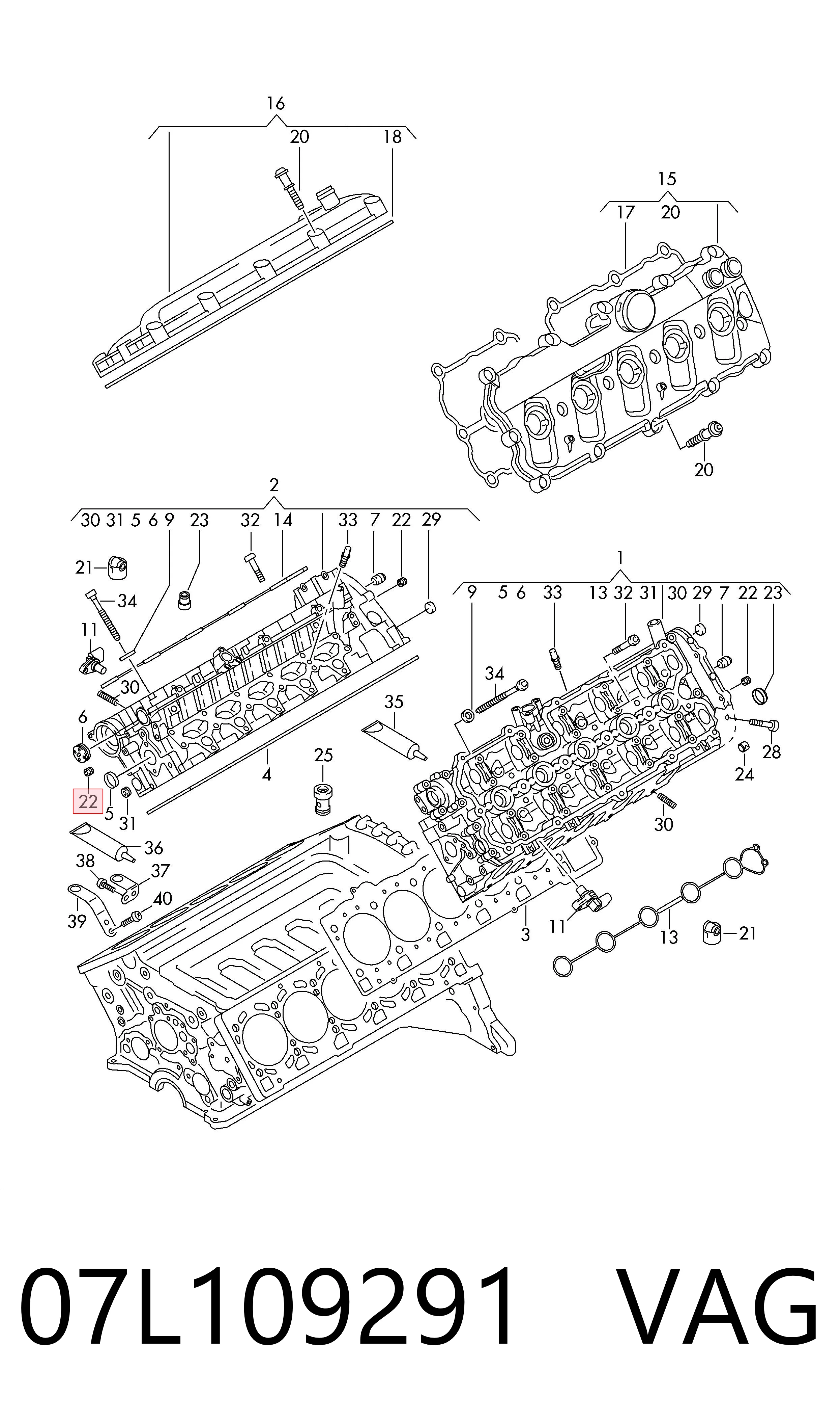 07L109291 VAG Заглушка головки блока