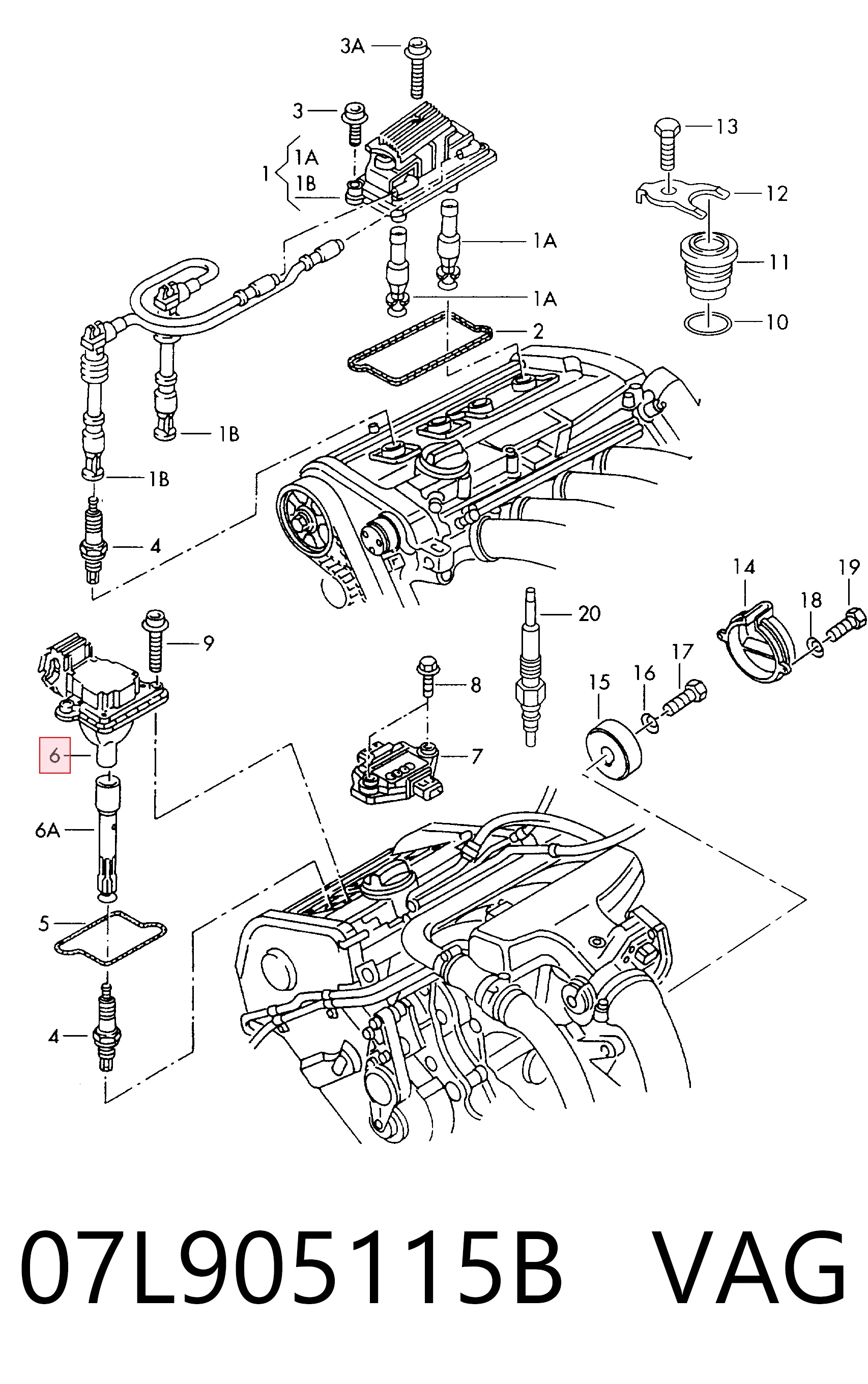 07L905115B VAG Котушка запалювання
