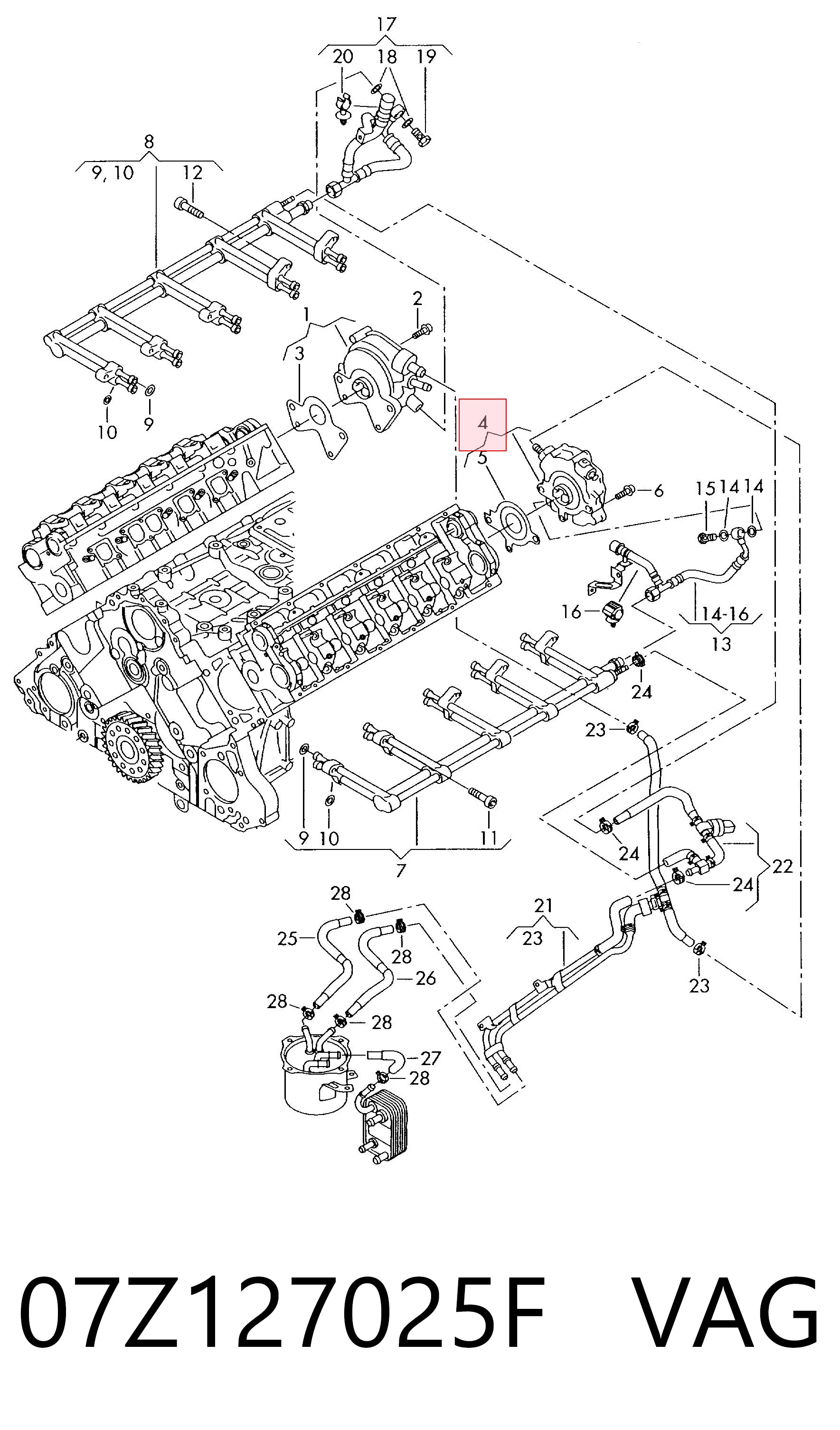 07Z127025F VAG Тандемний паливний насос, лівий