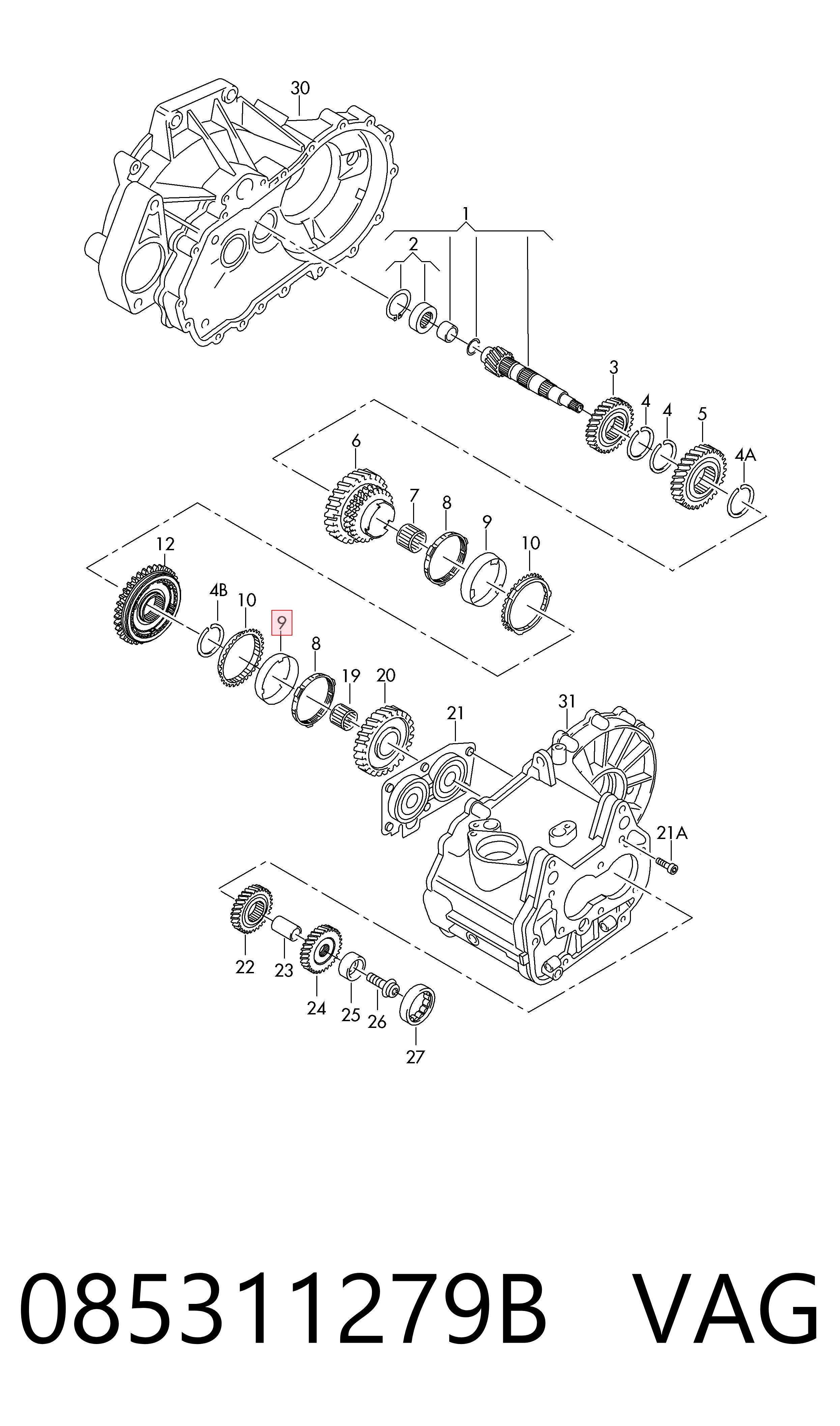 Кільце синхронізатора VAG 085311279B ціна, від 9.79 USD