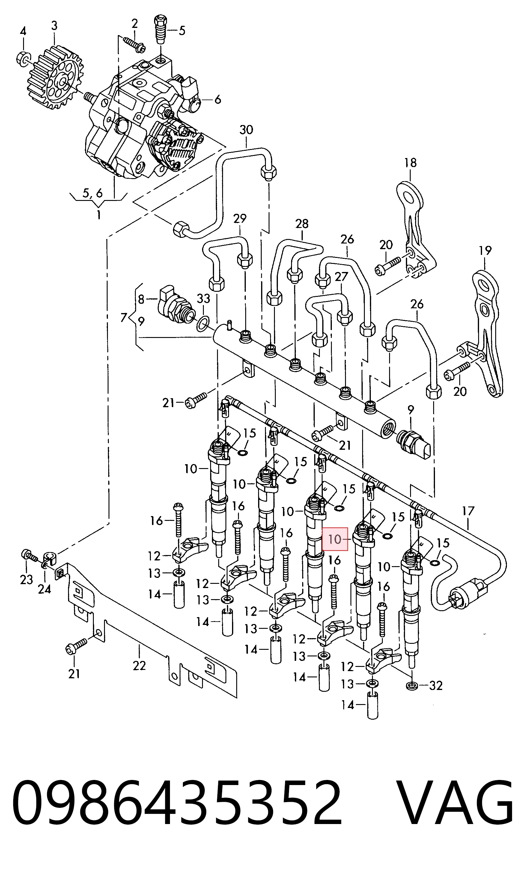 Форсунка паливна Bosch 986435352 ціна, від 139.48 USD
