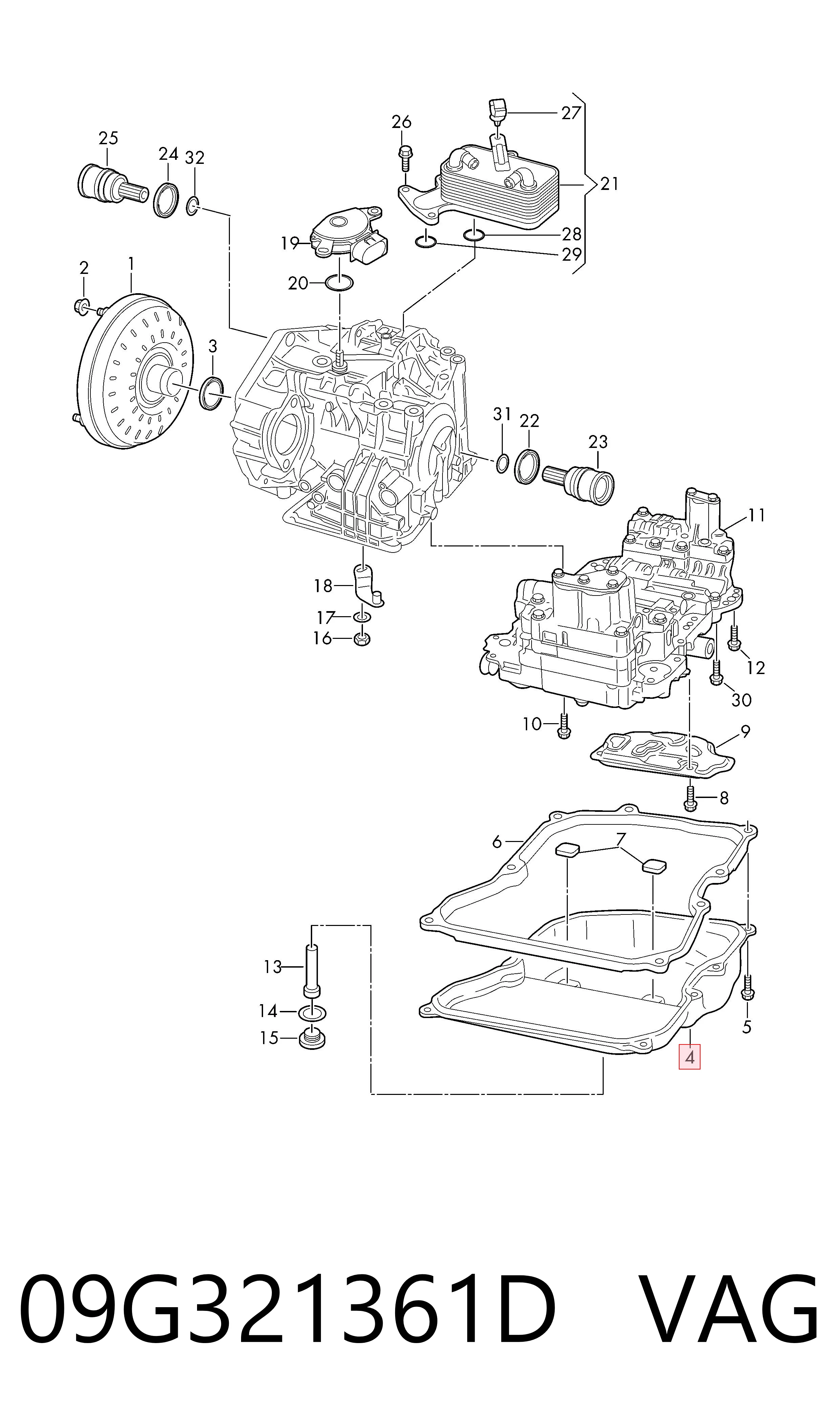 09G321361D VAG Піддон АКПП