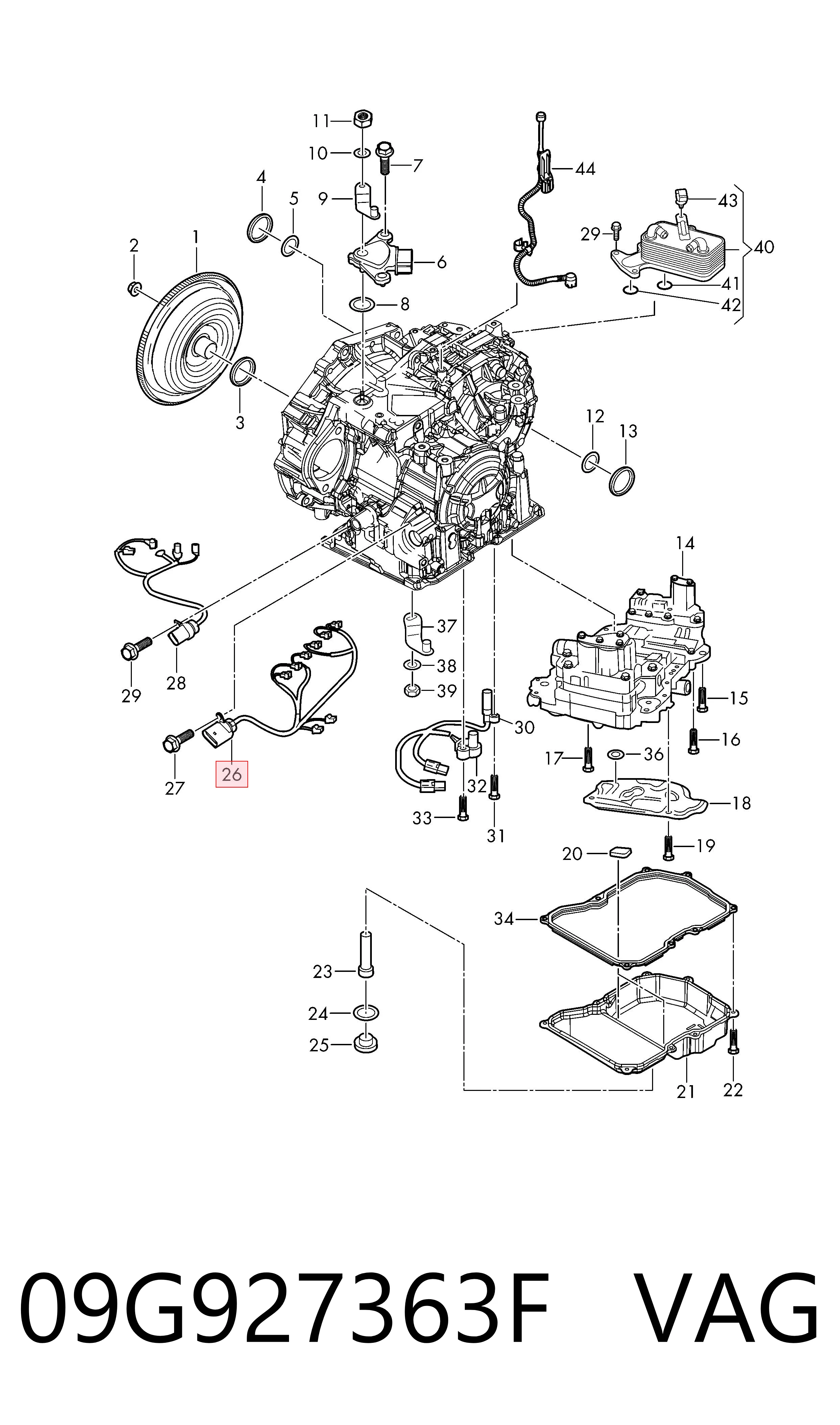 Джгут дротів АКПП VAG 09G927363F ціна, від 100.06 USD