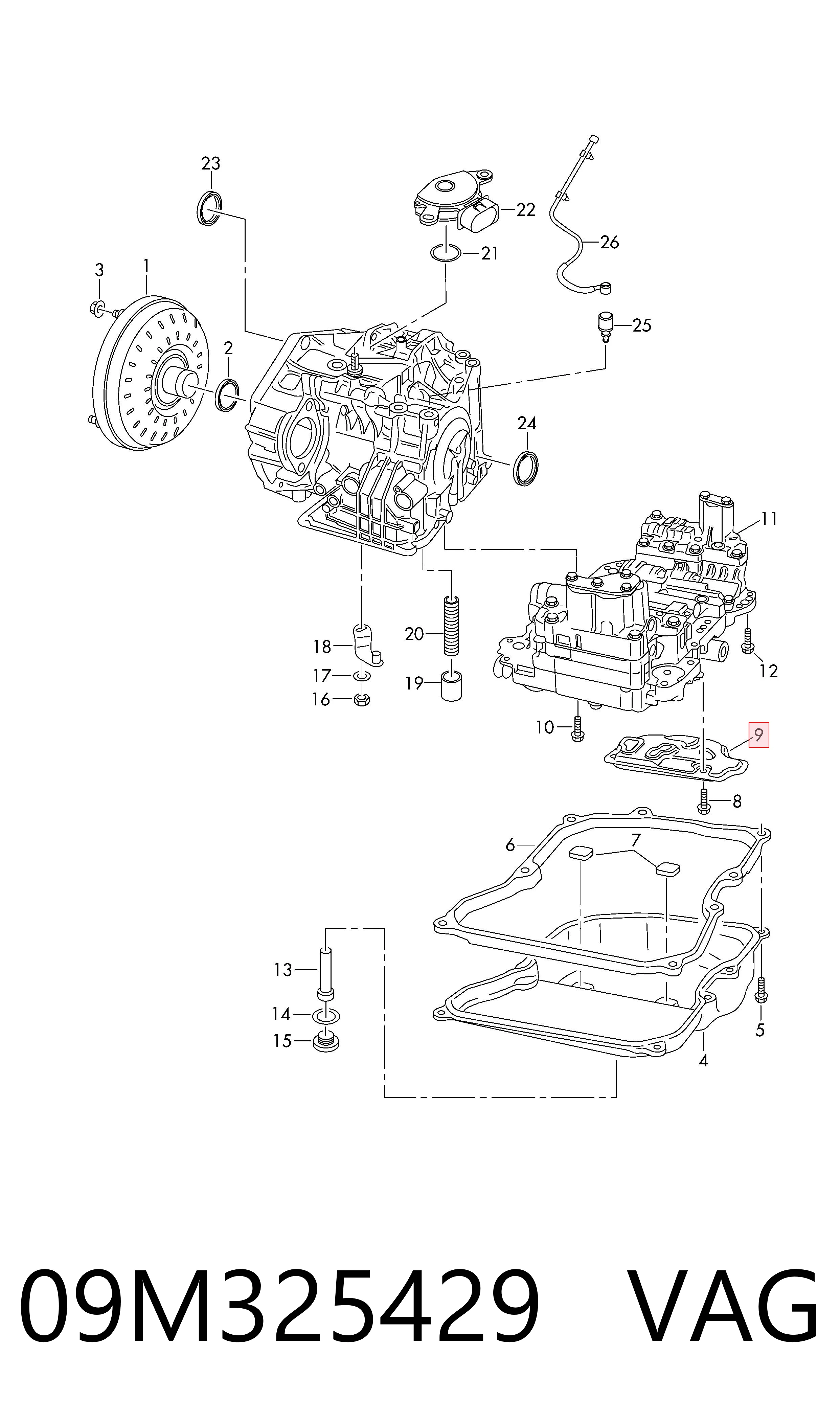 Фільтр коробки автомат VAG 09M325429 ціна, від 118.80 USD