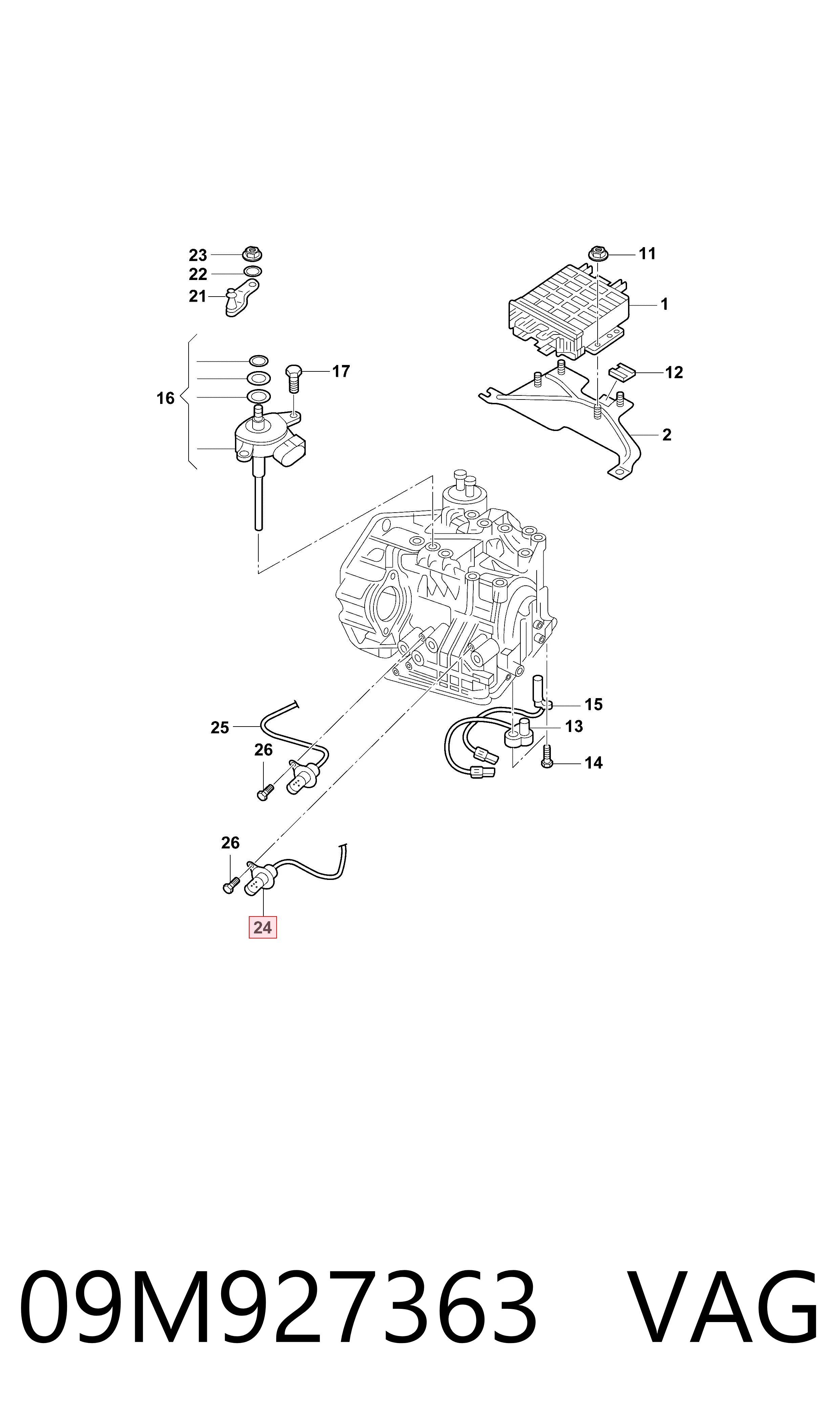 Джгут дротів АКПП VAG 09M927363 ціна, від 127.65 USD