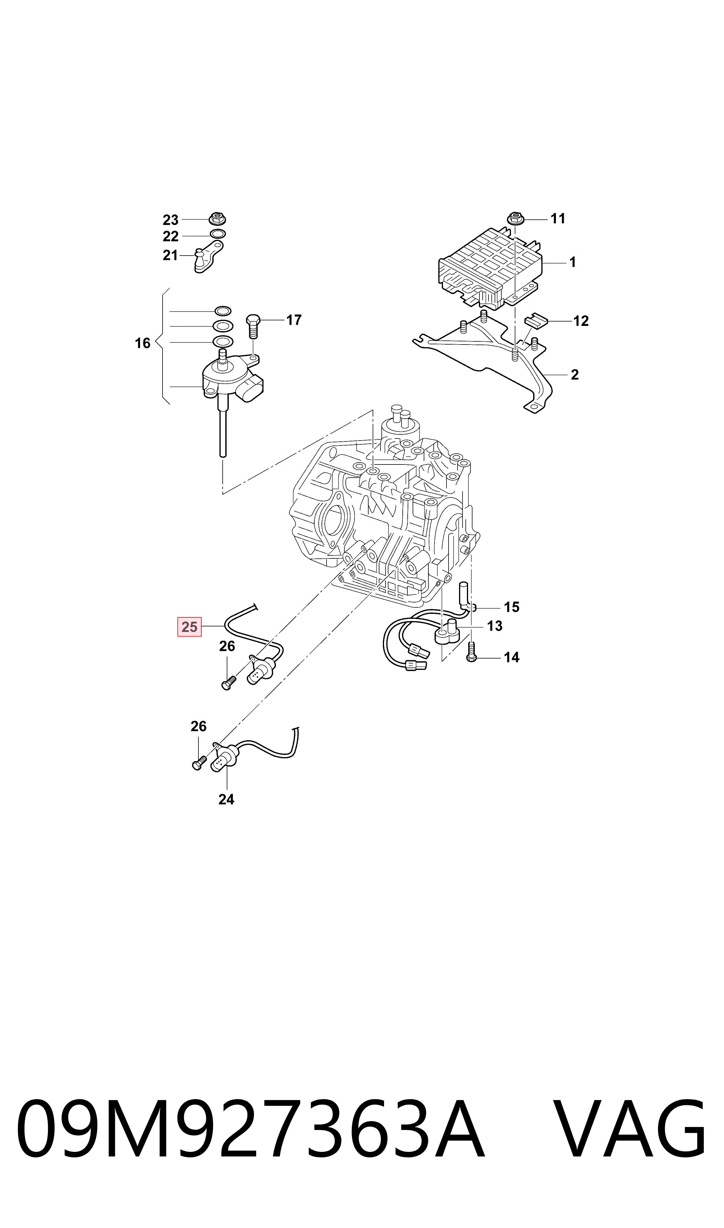 09M927363A VAG Заглушка задньої кришки КПП