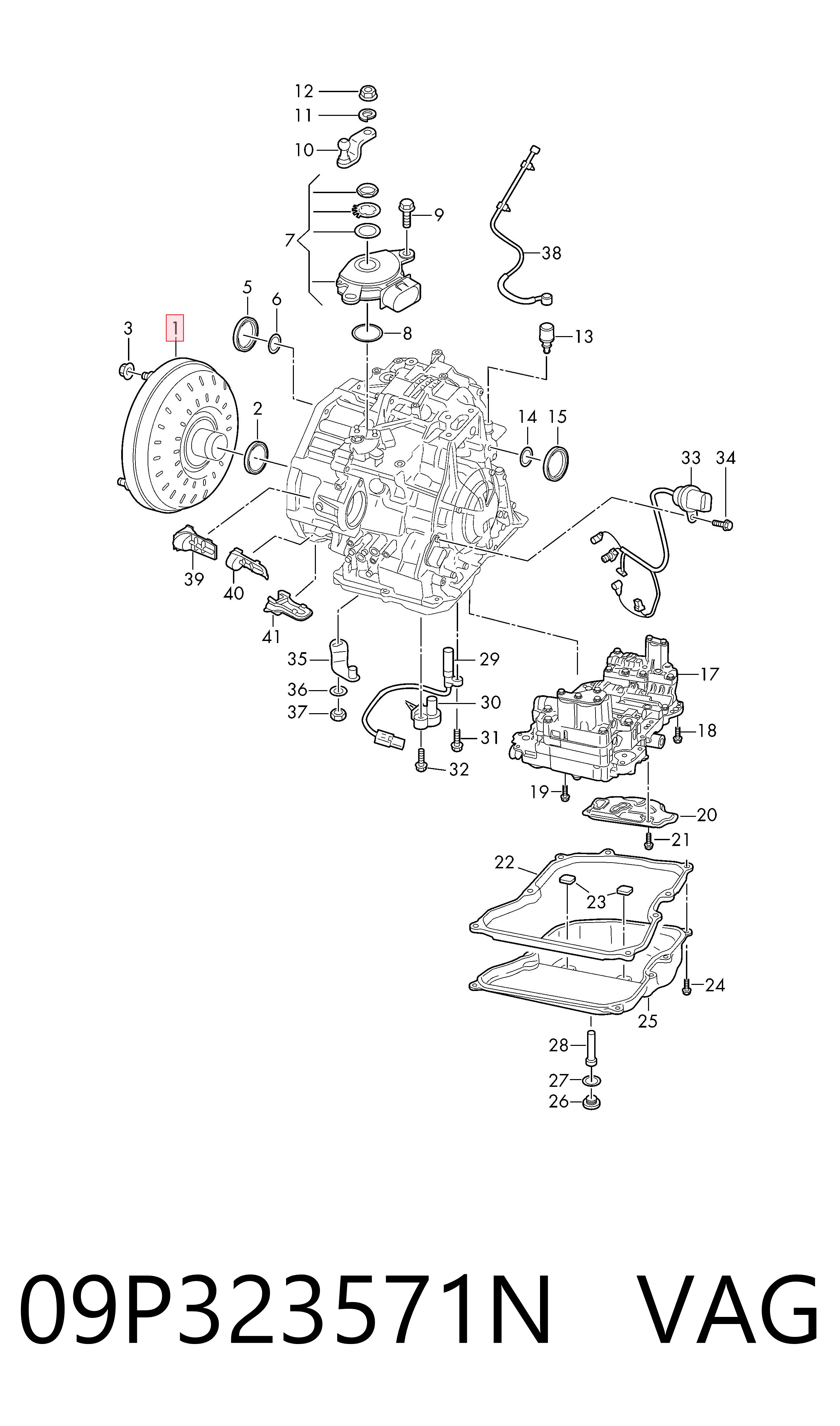 Гідротрансформатор ГМП VAG 09P323571N ціна, від 253.39 USD