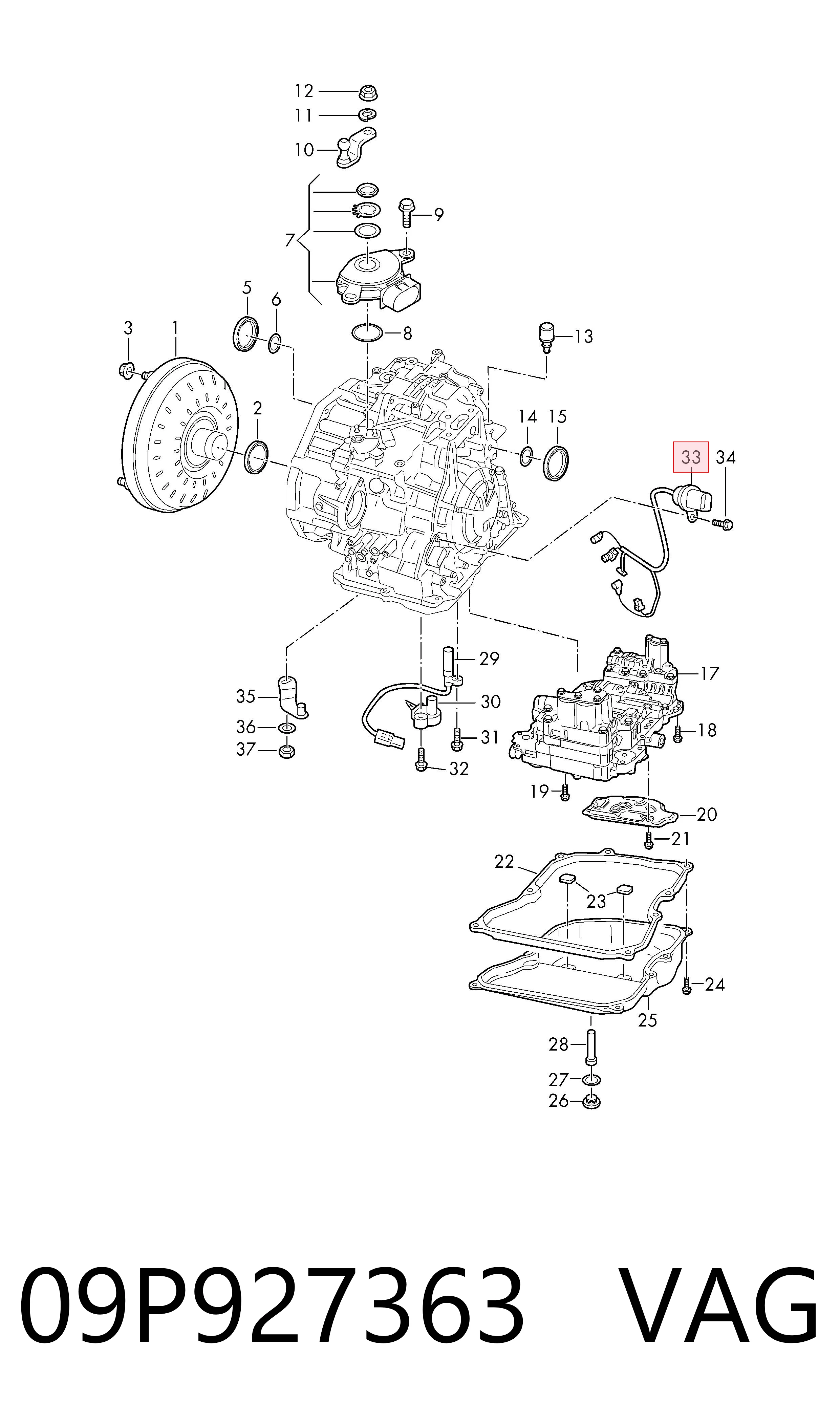 Джгут дротів АКПП VAG 09P927363 ціна, від 344.58 USD