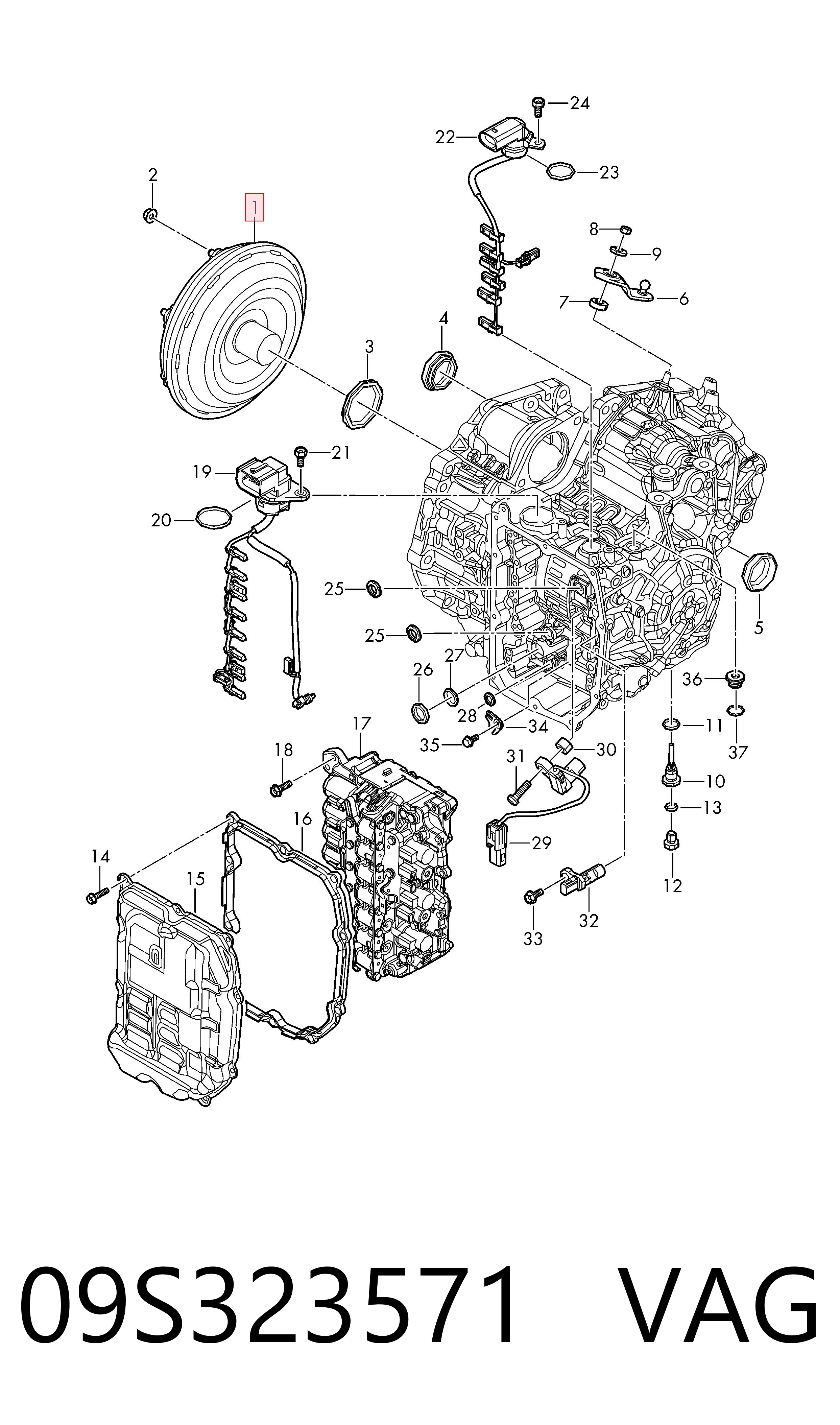 Гідротрансформатор ГМП VAG 09S323571 ціна, від 88.26 USD