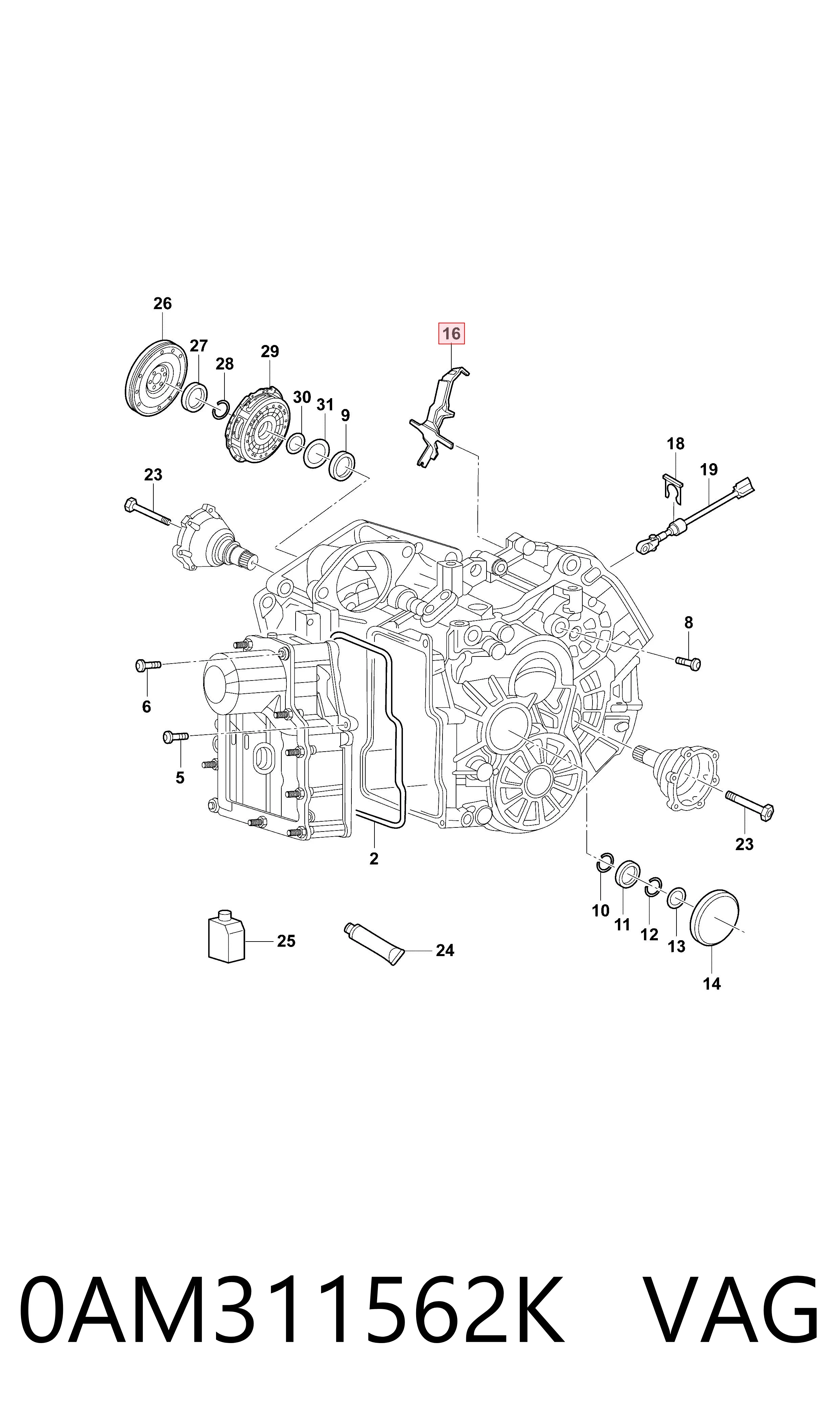 Вилка вмикання передач VAG 0AM311562K ціна, від 151.99 USD