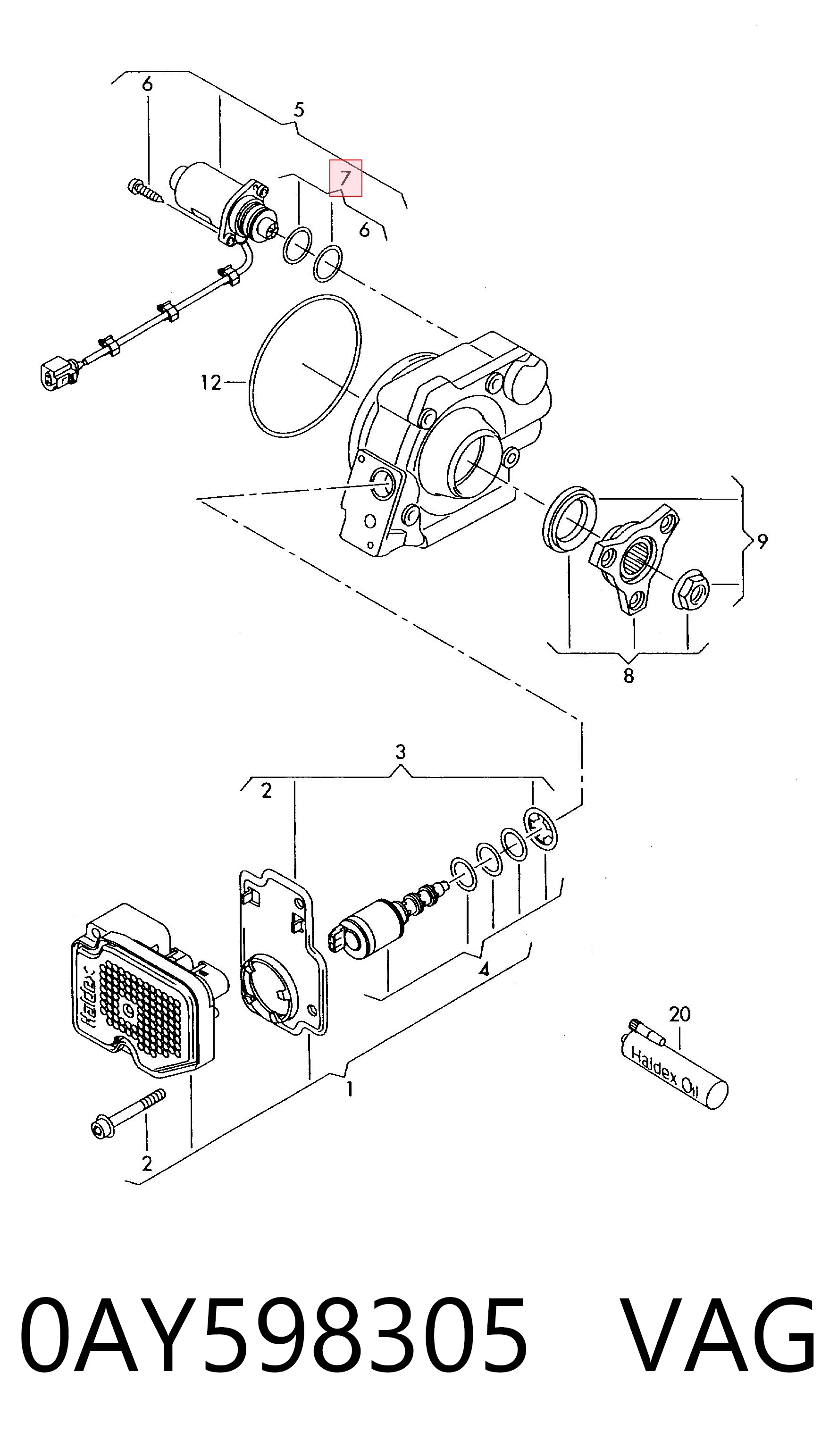 Ремкомплект насоса муфти Haldex AND 30598007