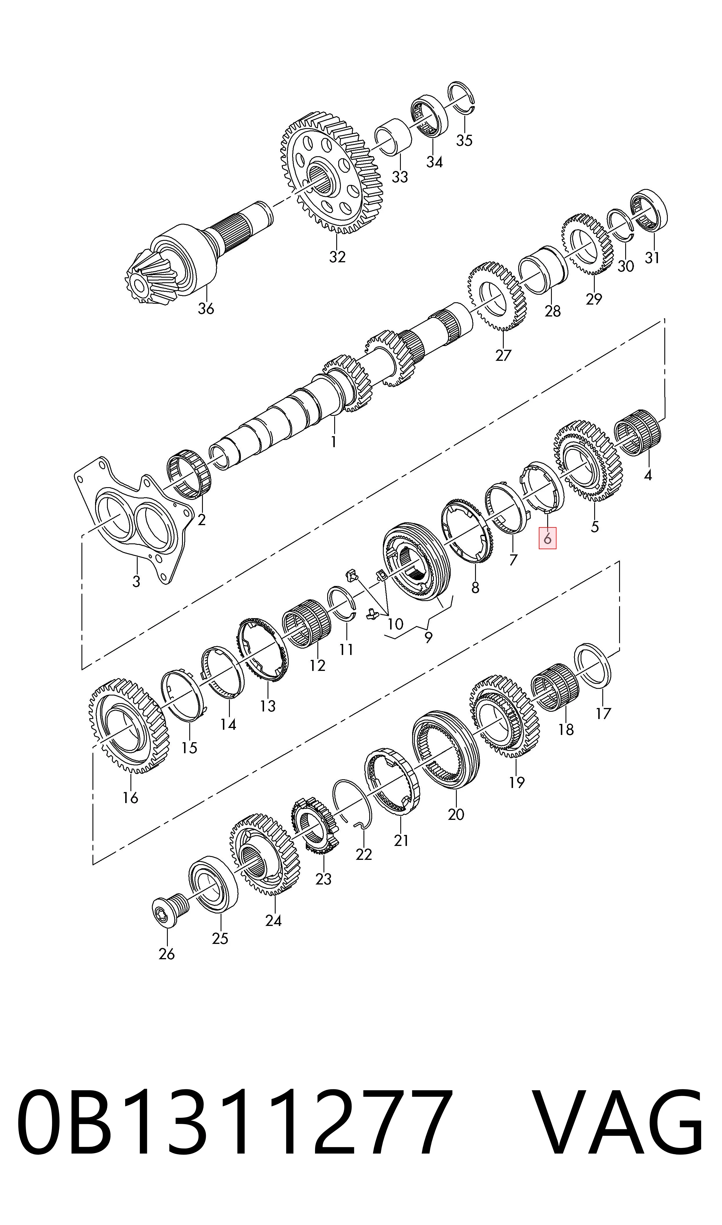 Кільце синхронізатора VAG 0B1311277 ціна, від 78.10 USD