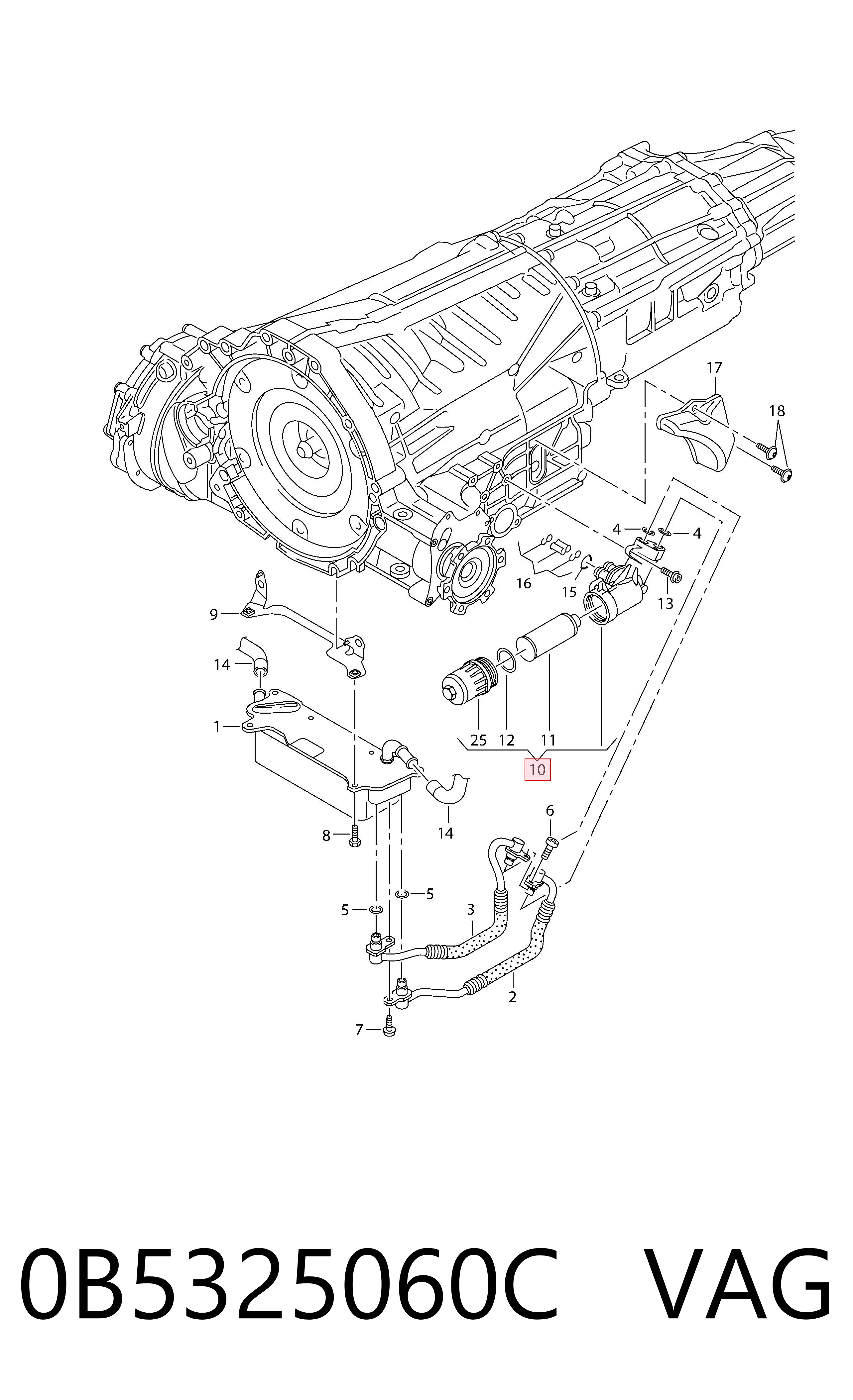 Фільтр коробки автомат VAG 0B5325060C ціна, від 32.34 USD