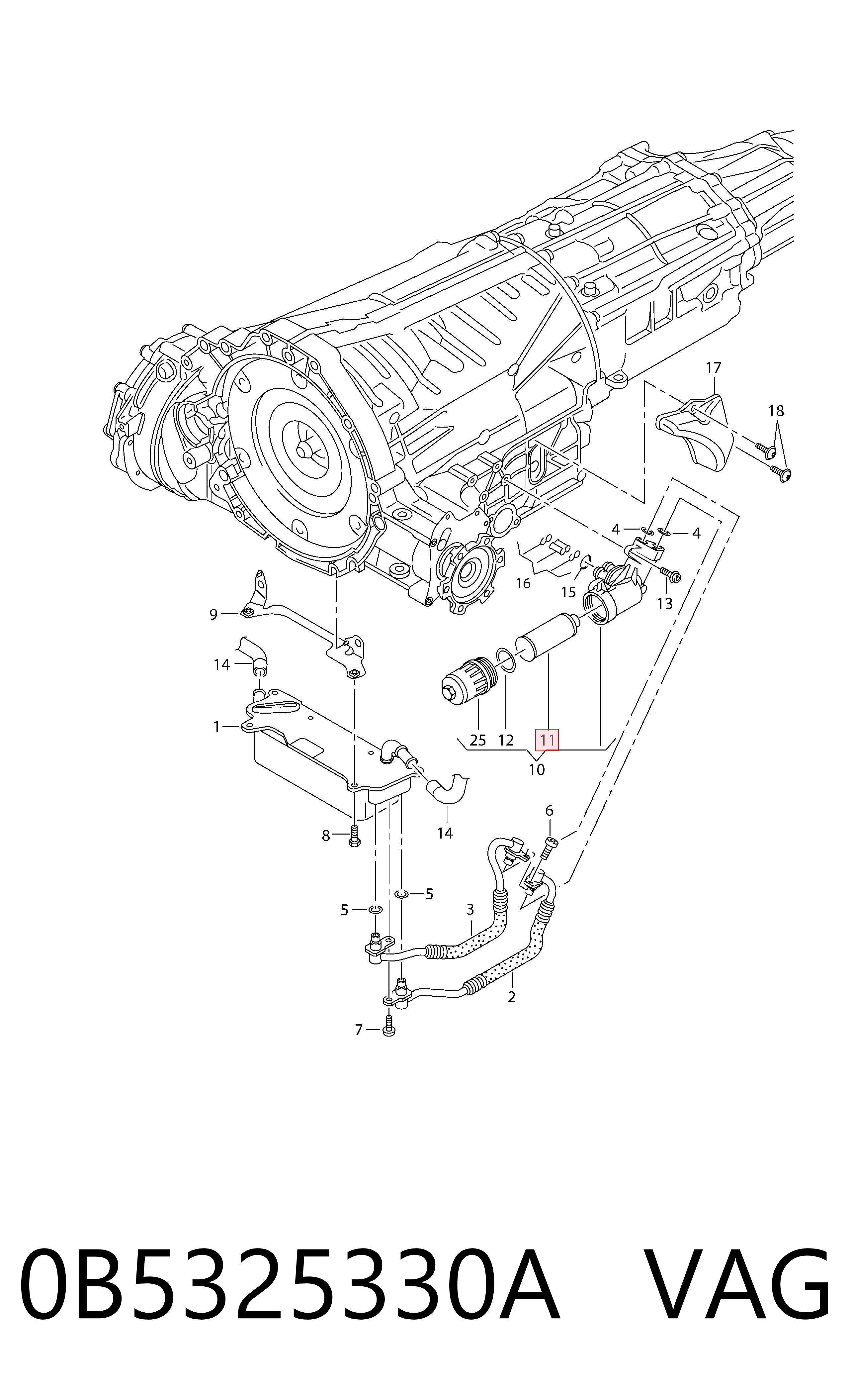 Фільтр коробки автомат VAG 0B5325330A ціна, від 19.08 USD
