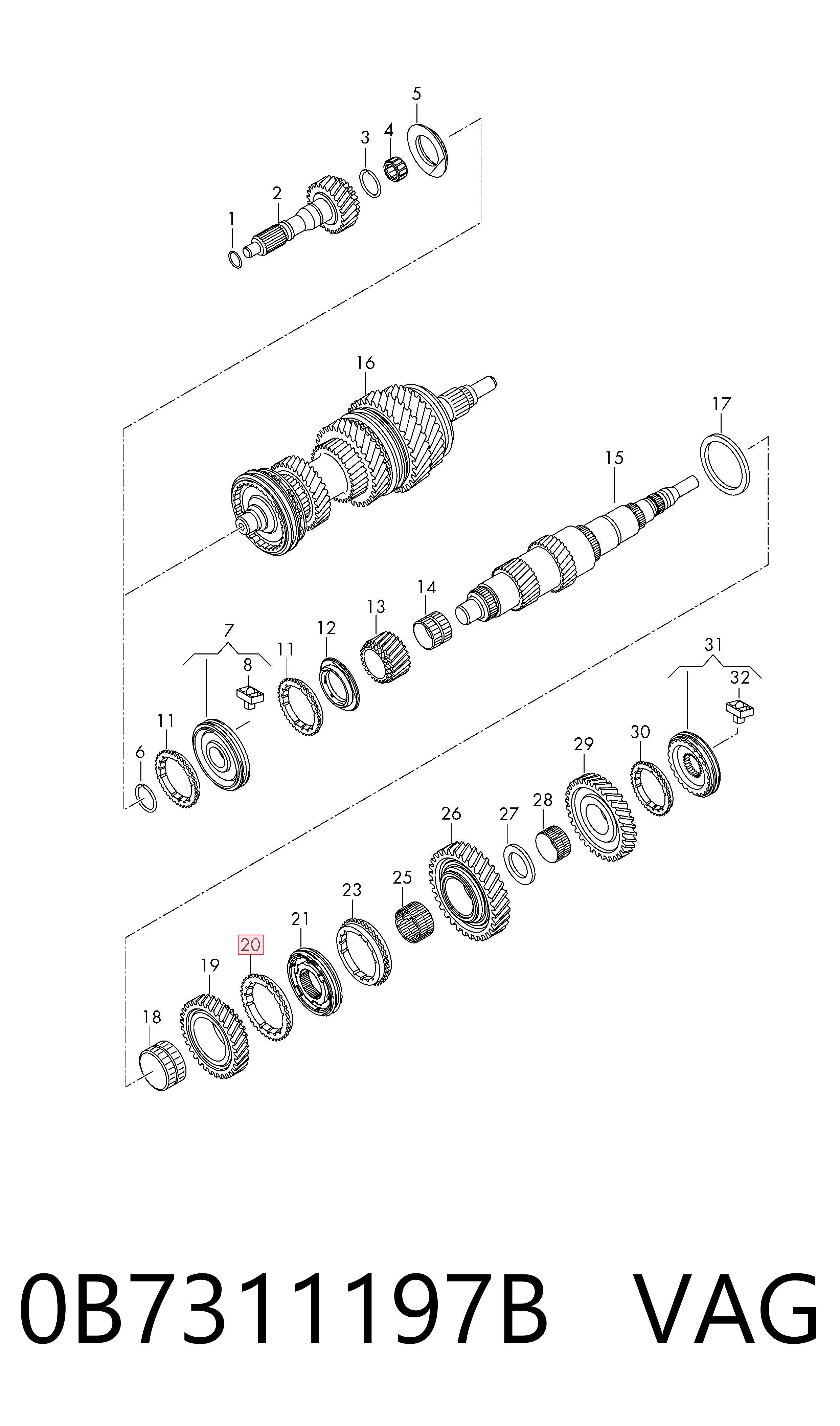  VAG 0B7311197B ціна, від 159.58 USD