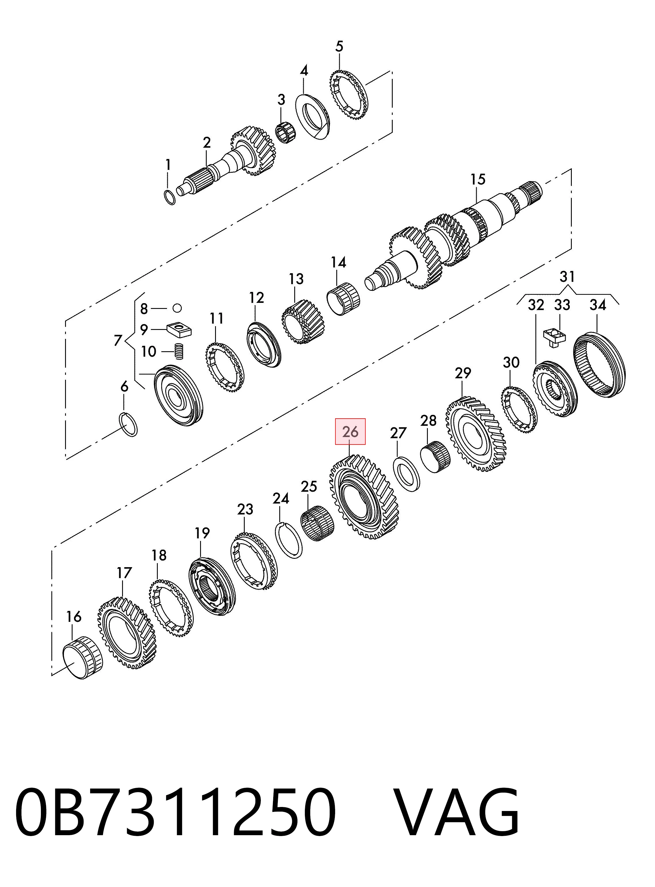  VAG 0B7311250 ціна, від 329.63 USD