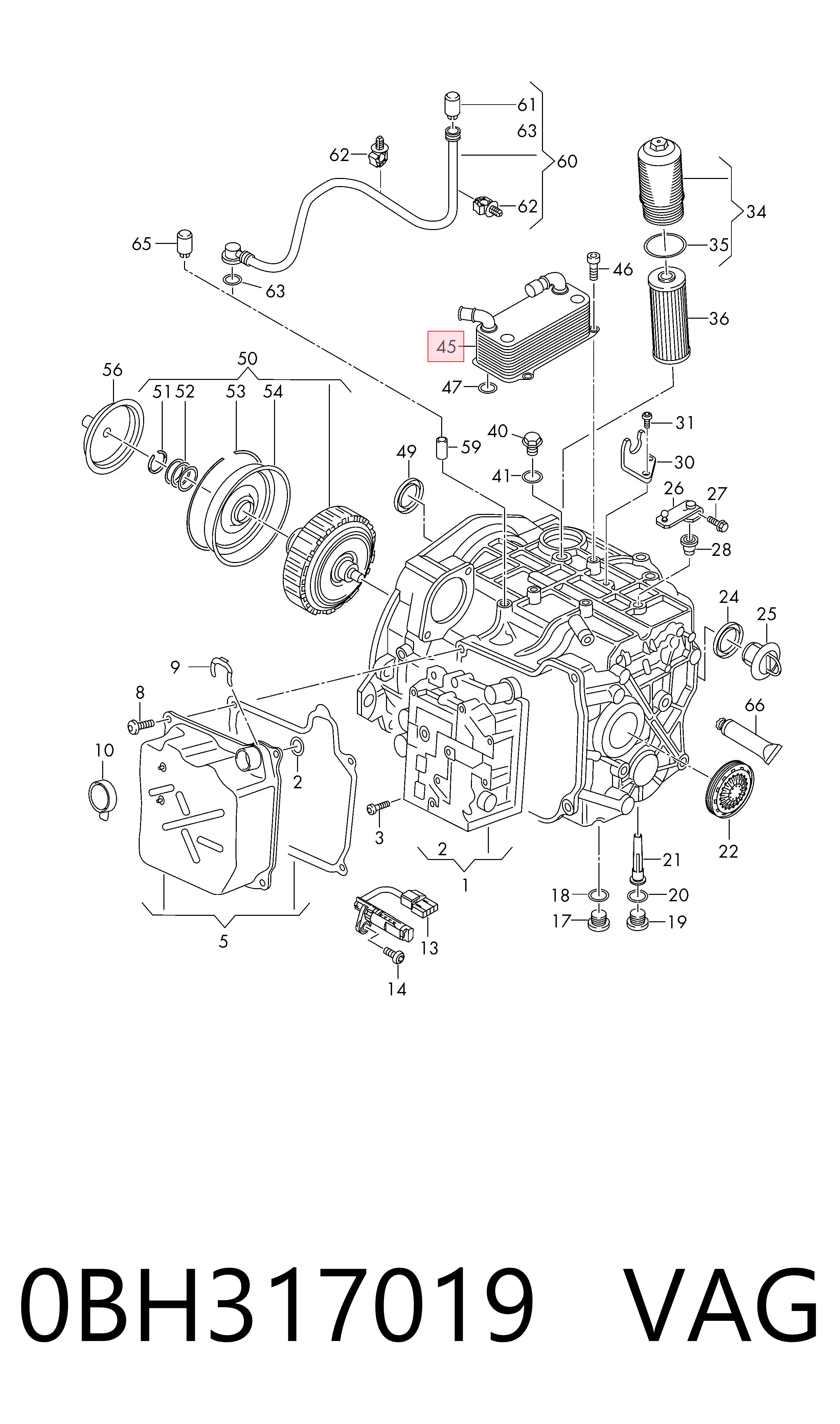 Радіатор охолодження, АКПП VAG 0BH317019 ціна, від 42.63 USD