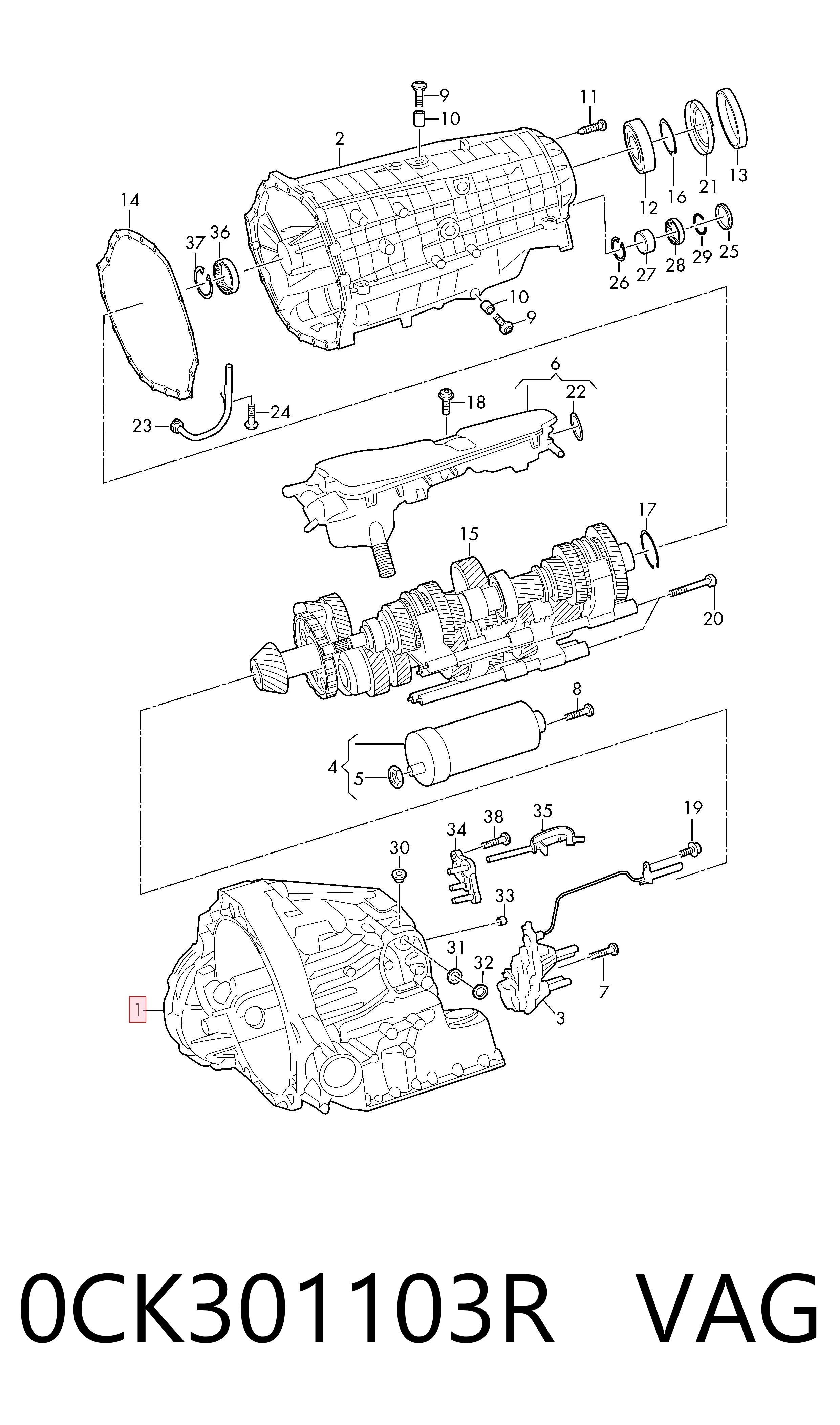 0CK301103R VAG Корпус КПП