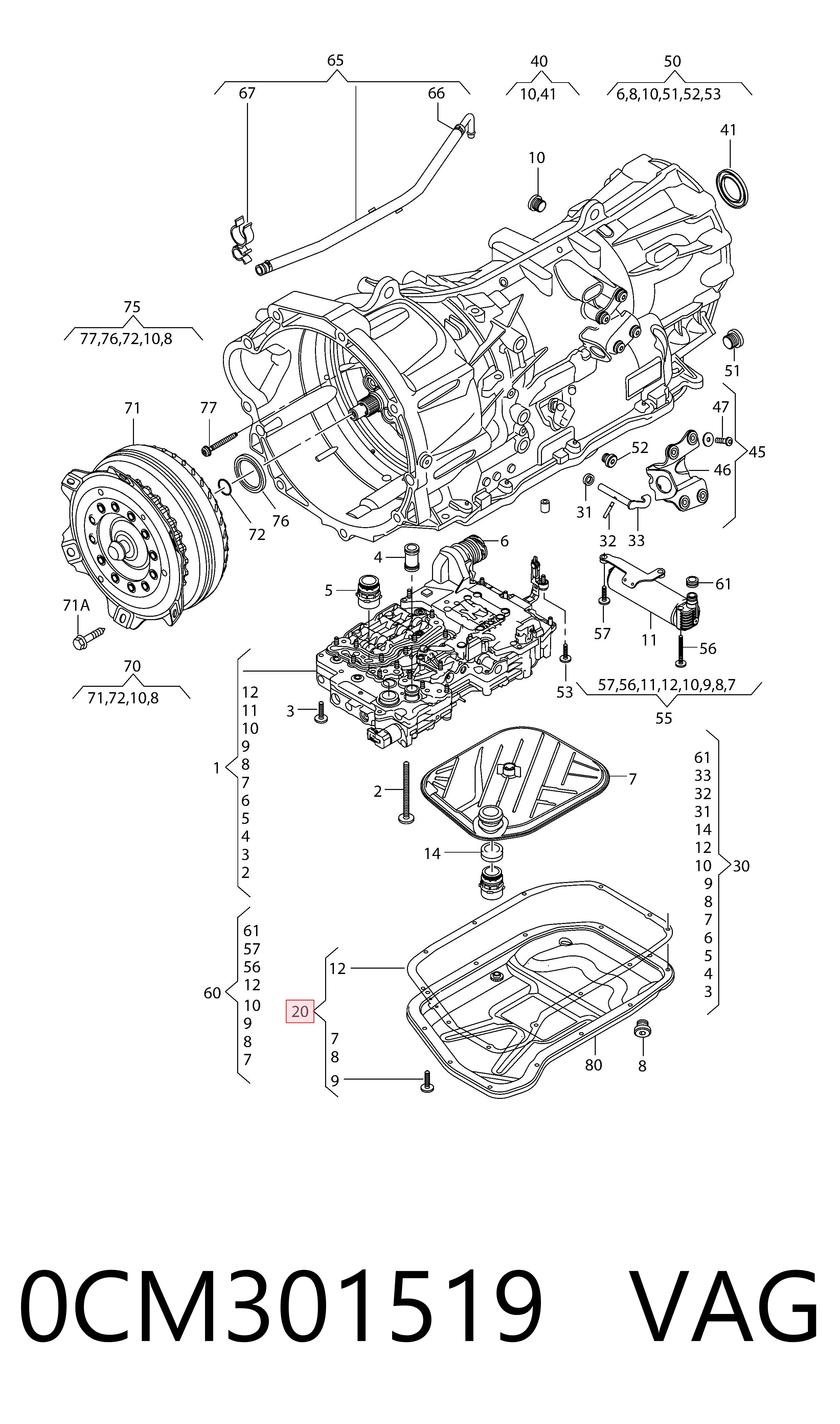 0CM301519 VAG Масло в коробку автомат