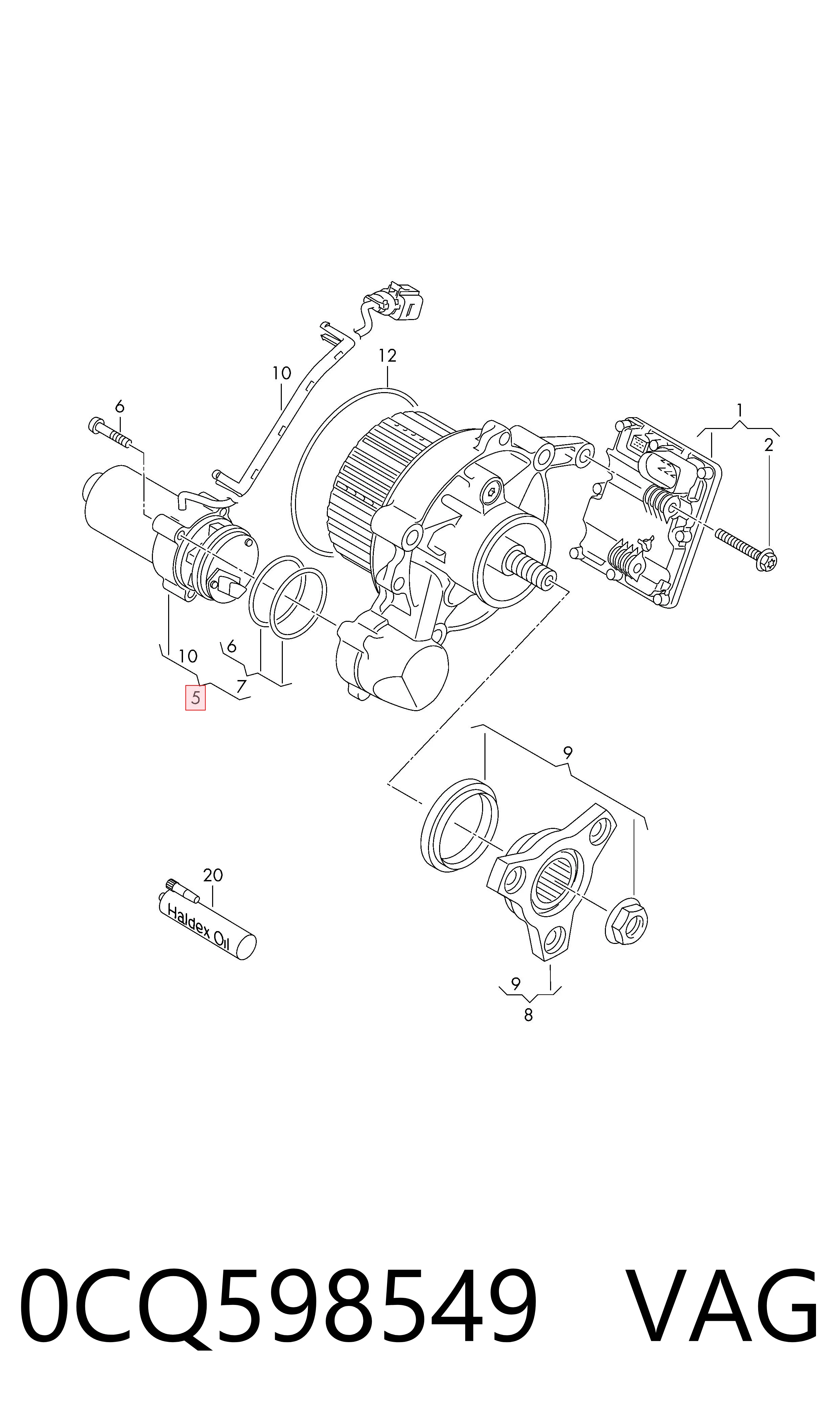 0CQ598549 VAG Насос муфти Haldex