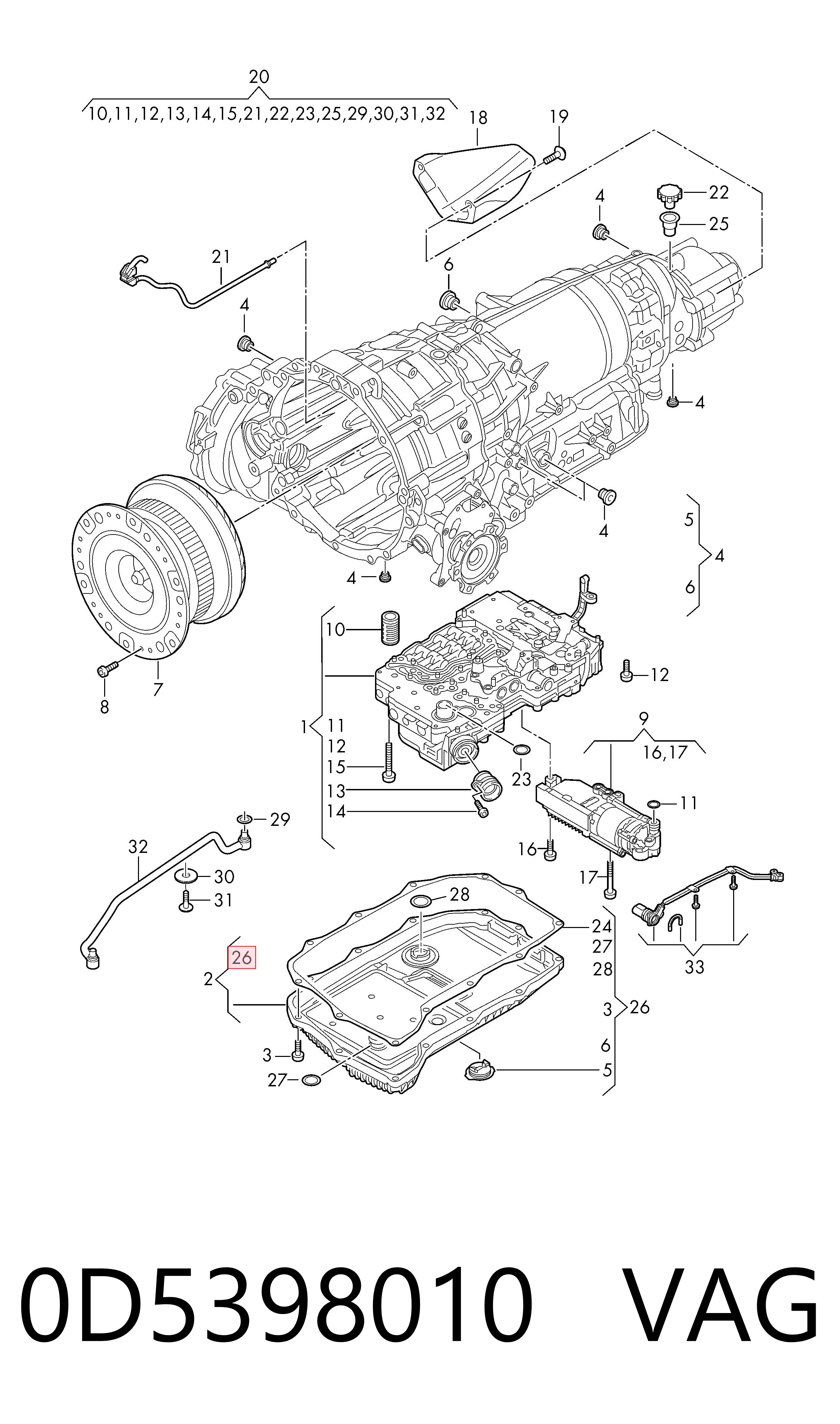 0D5398010 Bentley Прокладка піддону АКПП