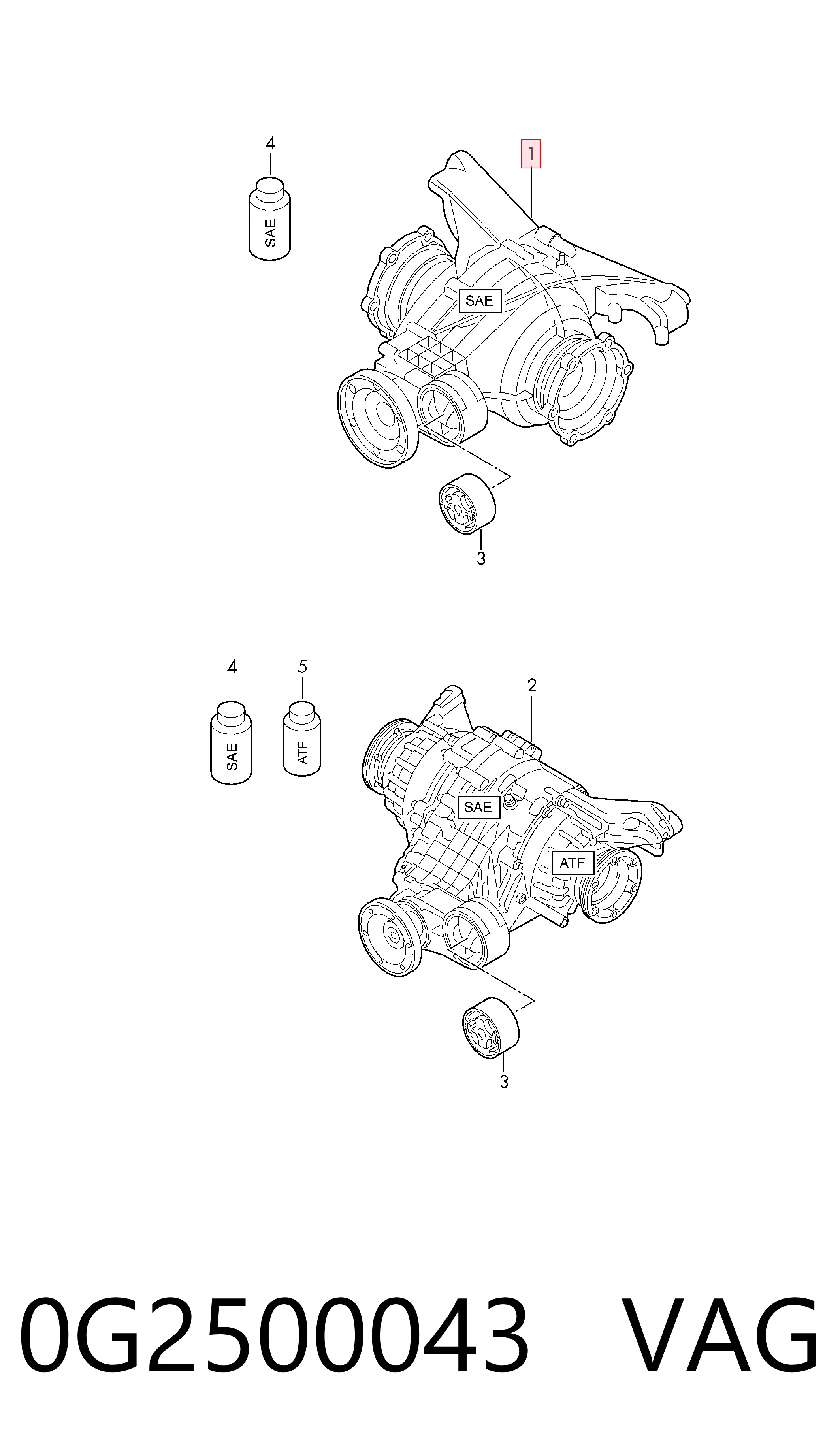 0G2500043 VAG Задній редуктор