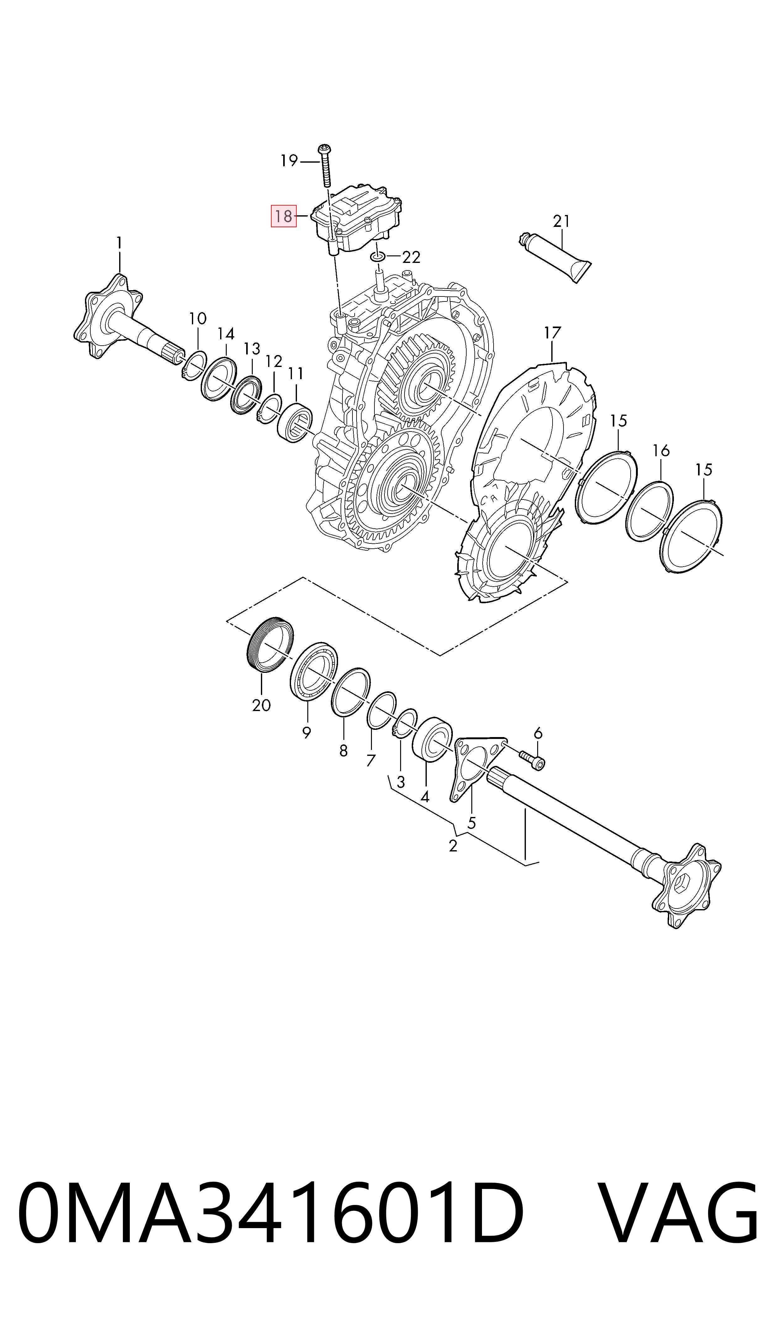  VAG 0MA341601D ціна, від 190.46 USD
