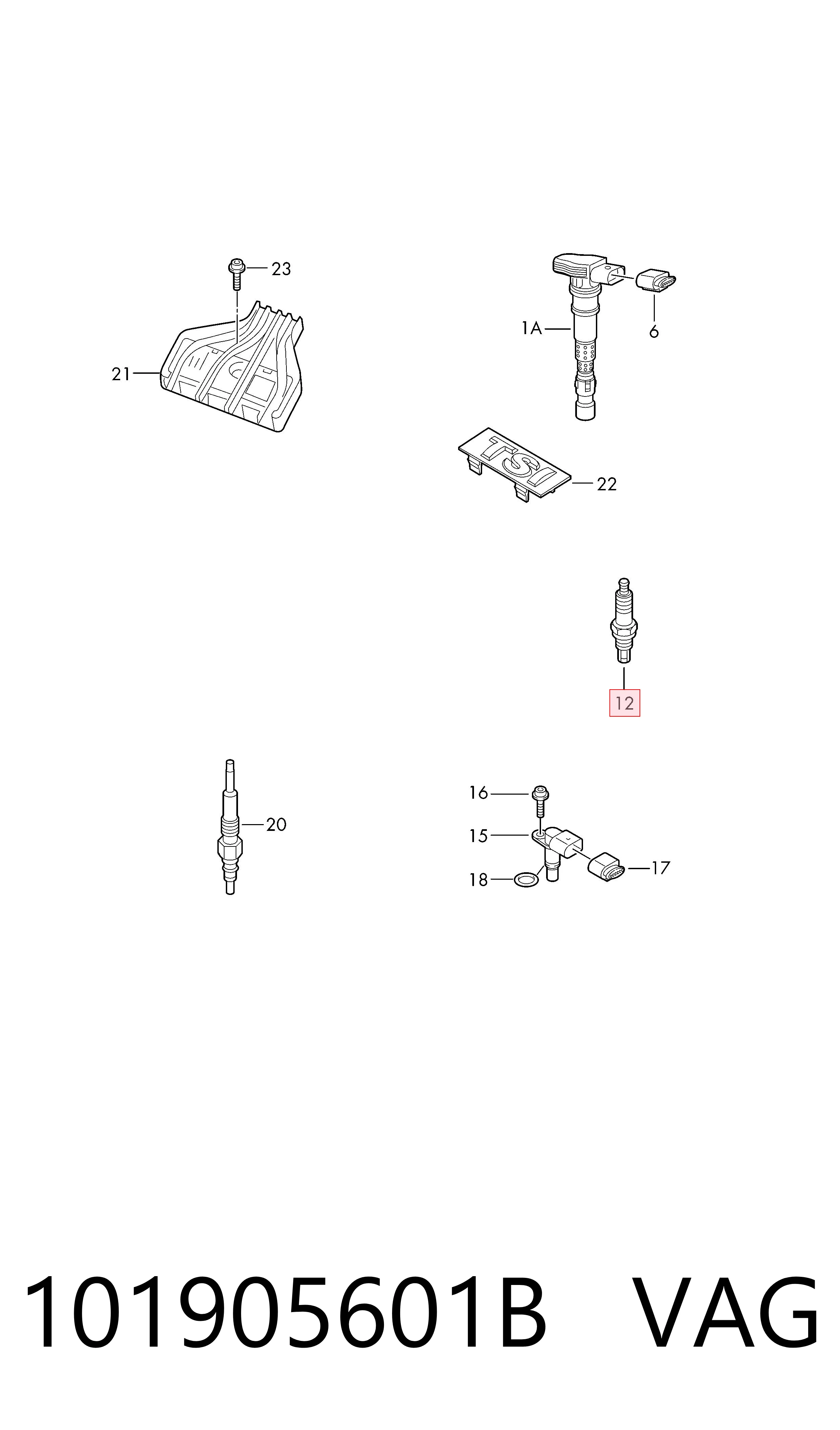 Свічки автомобільні VAG 101905601B ціна, від 9.34 USD